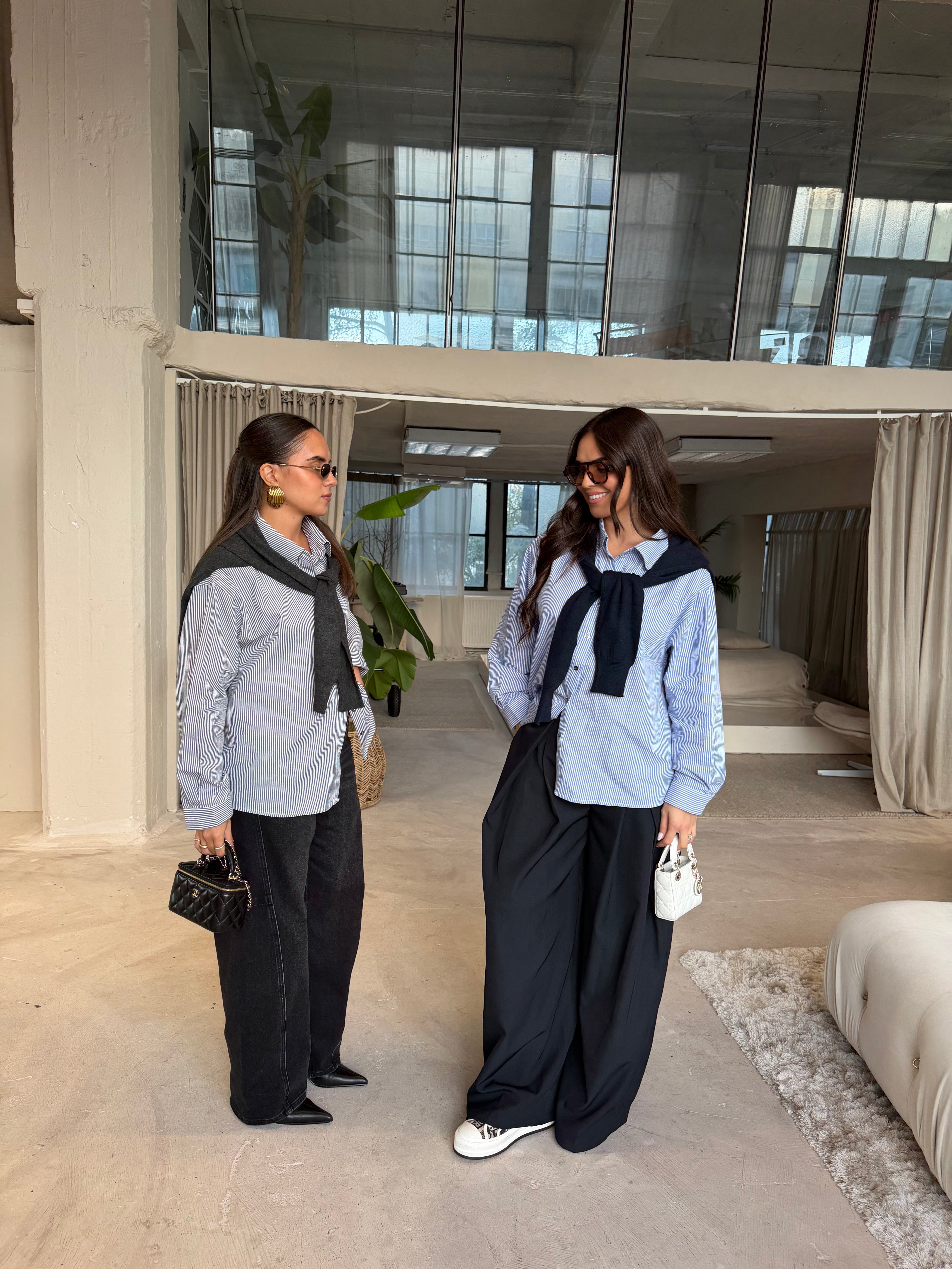 Chemise pull ELYS noire/grise (MA3381)