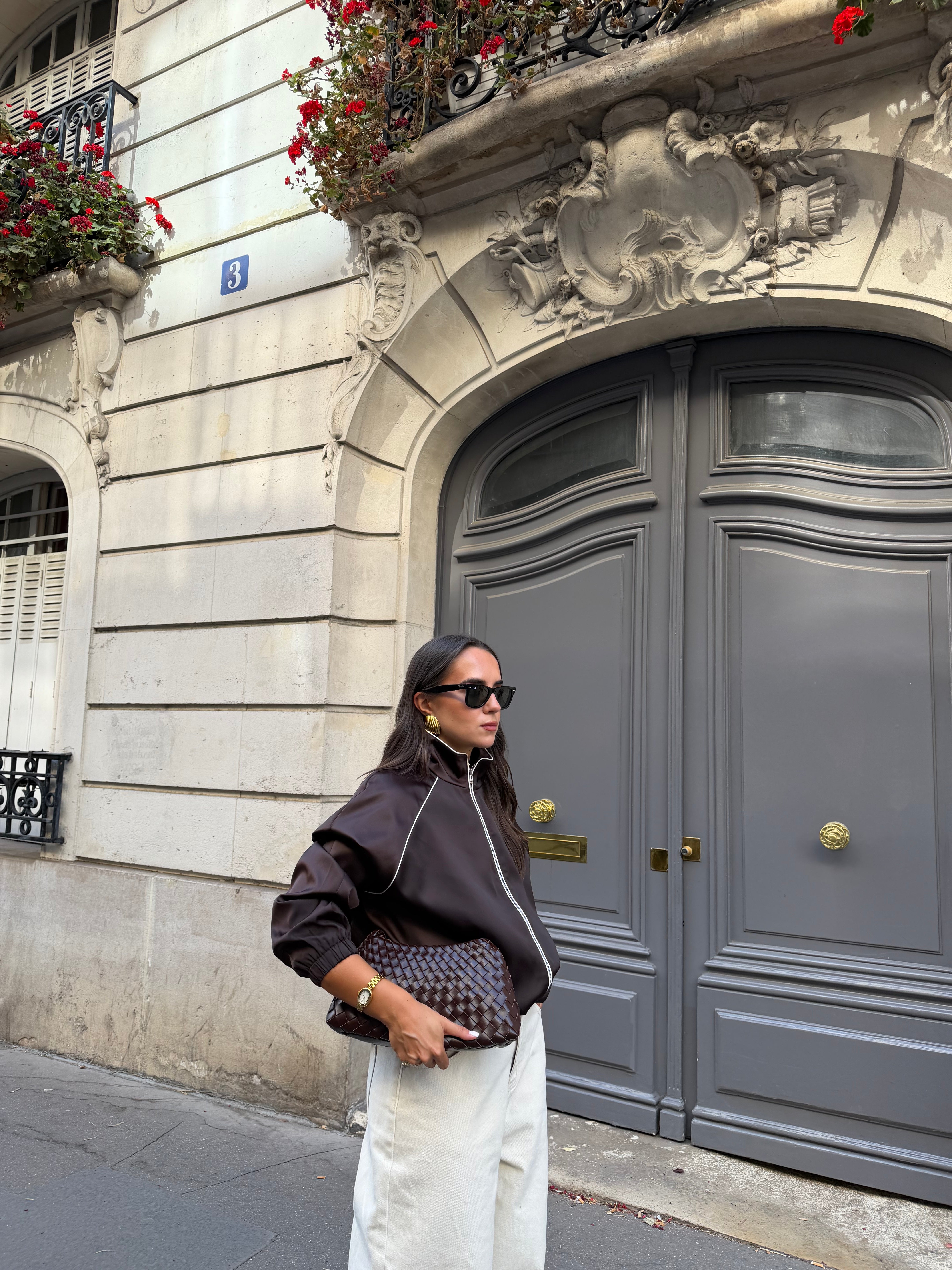 Veste satinée marron (MD916)