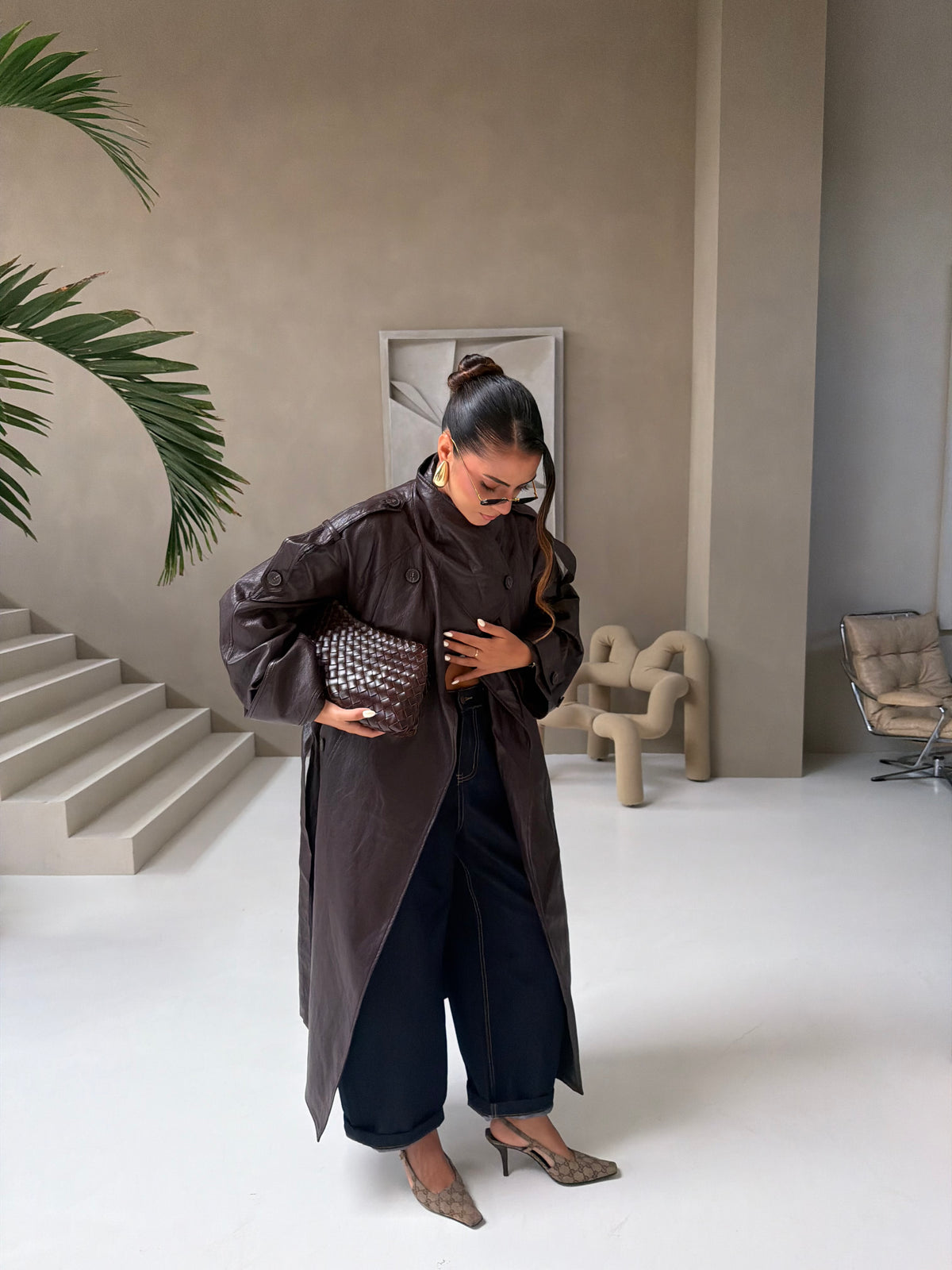 Trench simili bordeaux (JZM004)