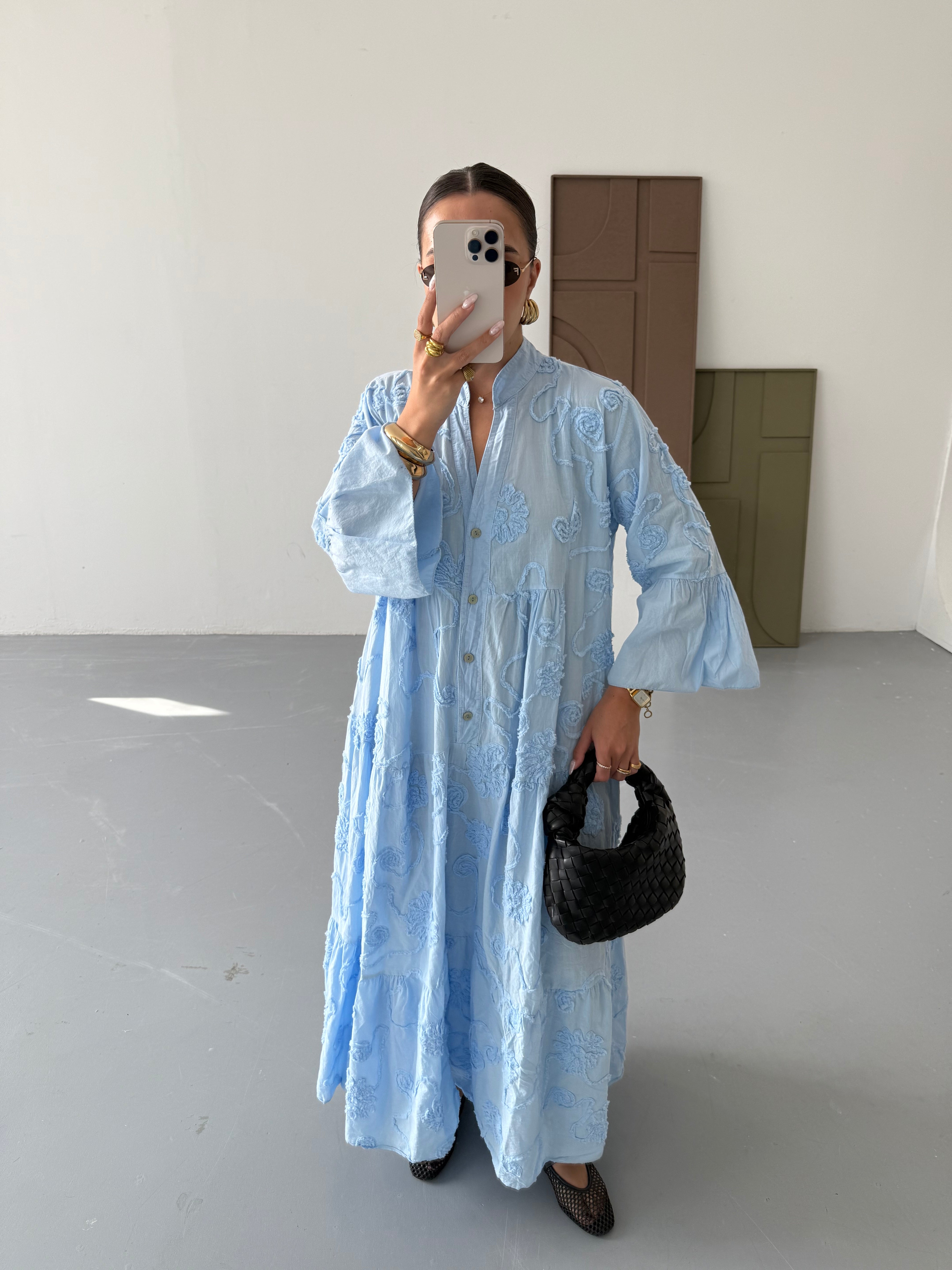 Robe SINA longue bleu ciel