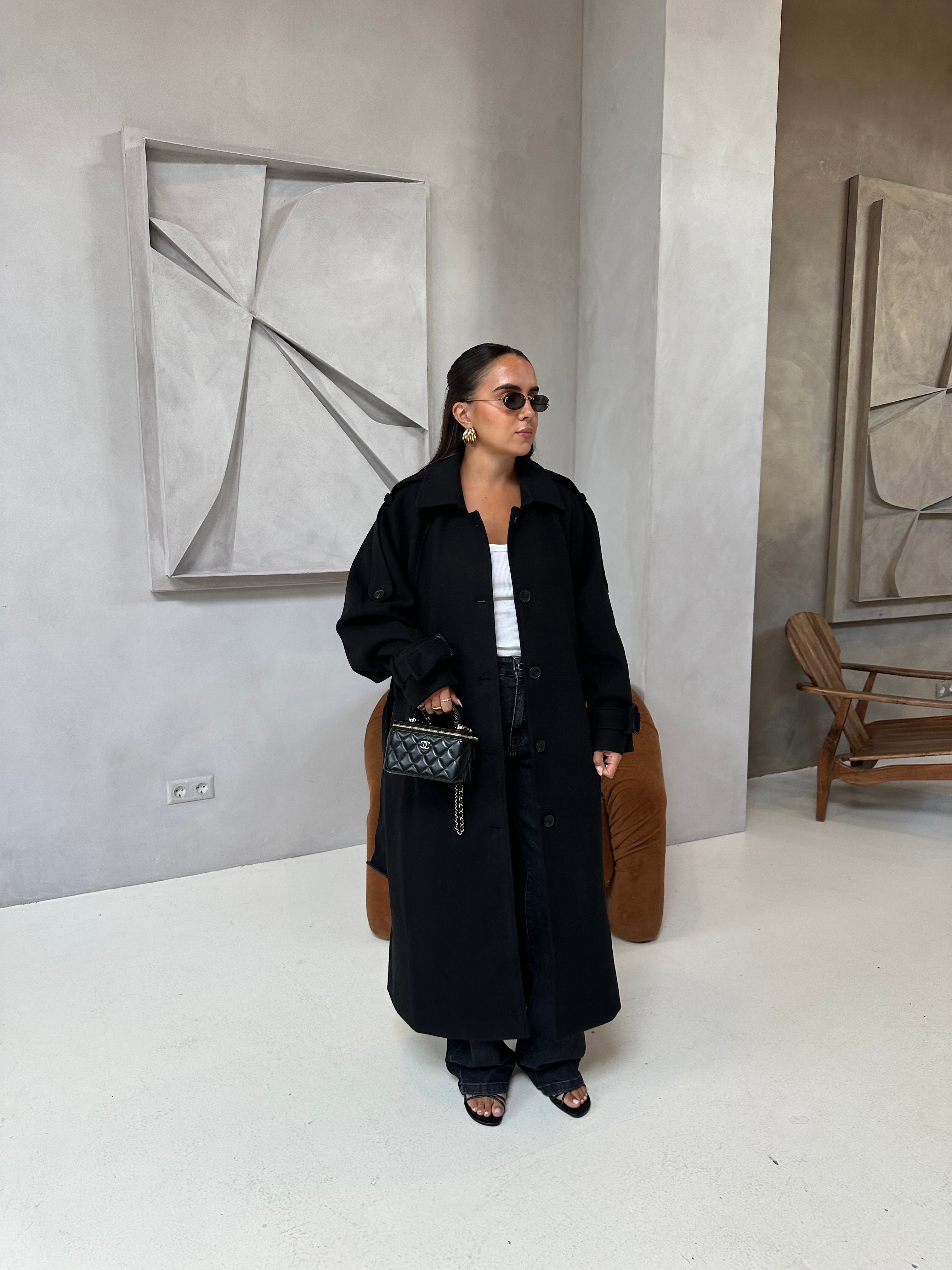 Manteau ADELE noir  (W24767)
