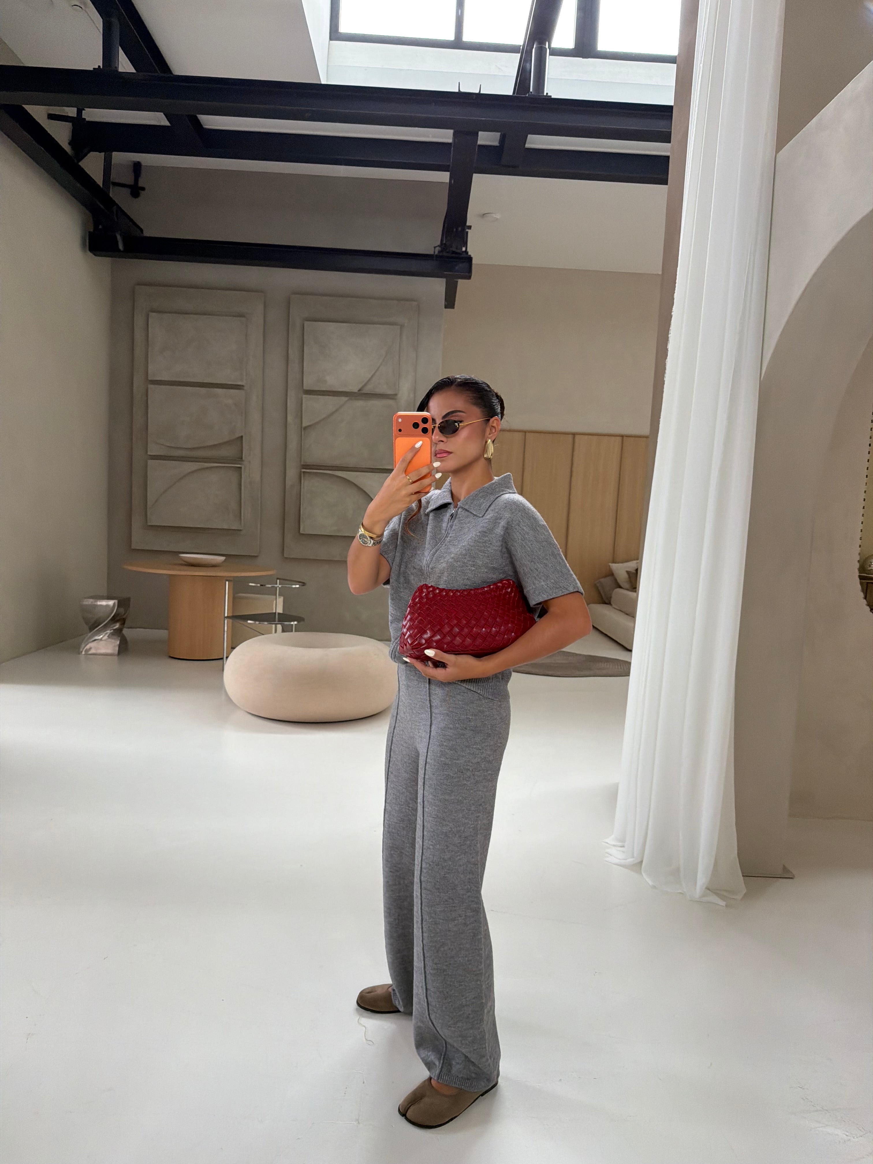 Ensemble gilet pantalon ELLE gris (LC398)