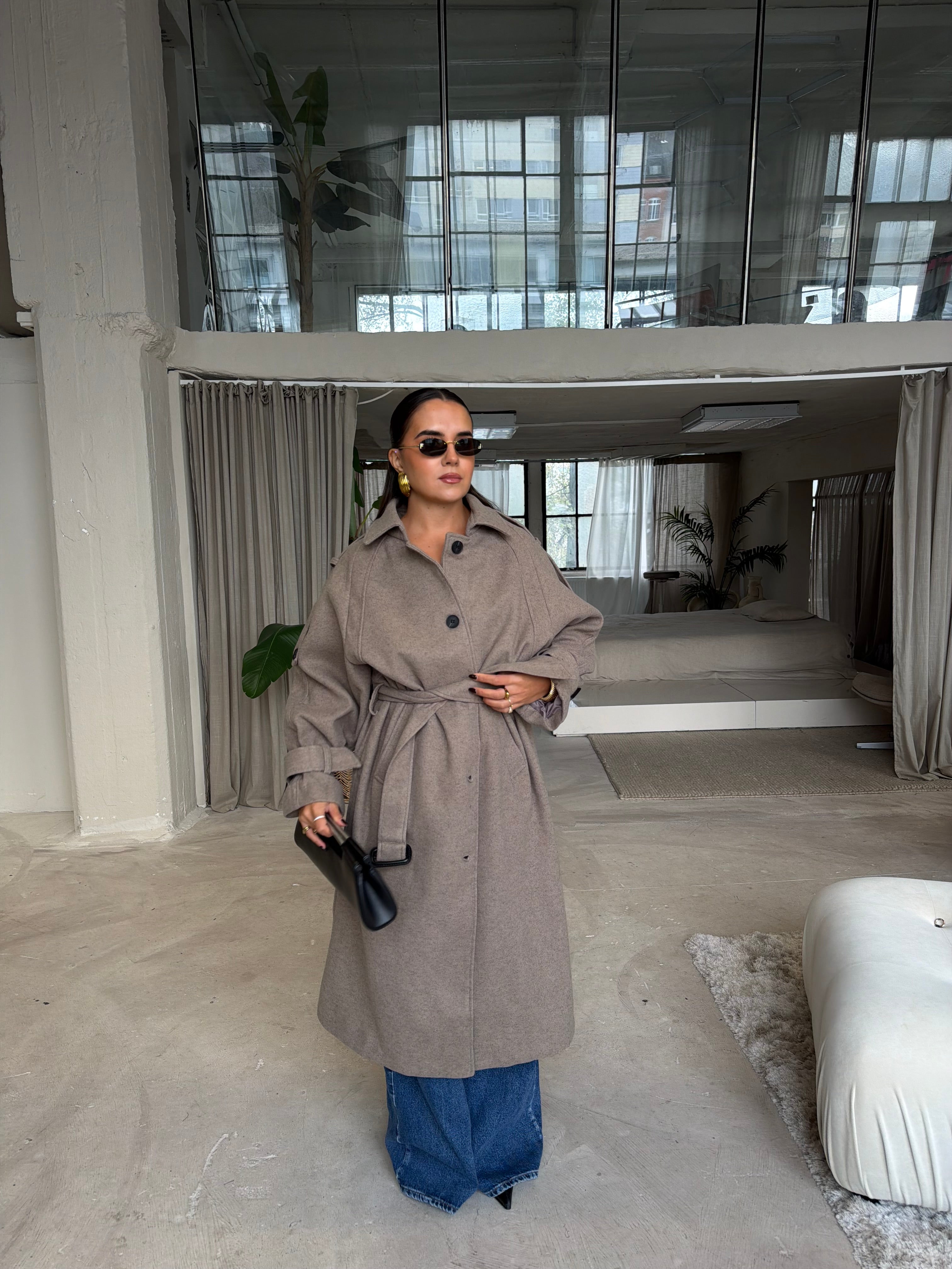 Manteau ADELE taupe (W24767)