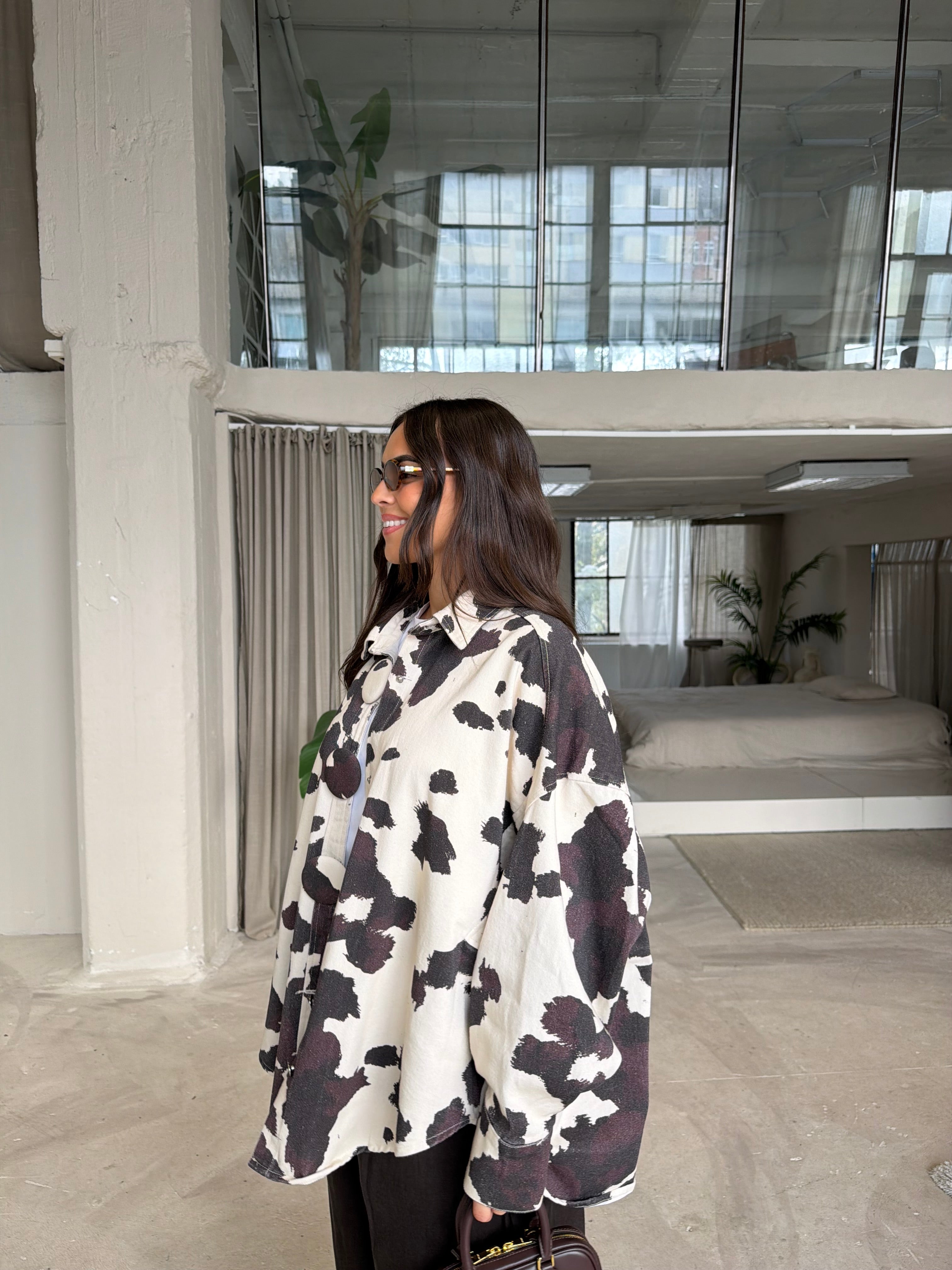 Chemise jean vache bouton (H12333)