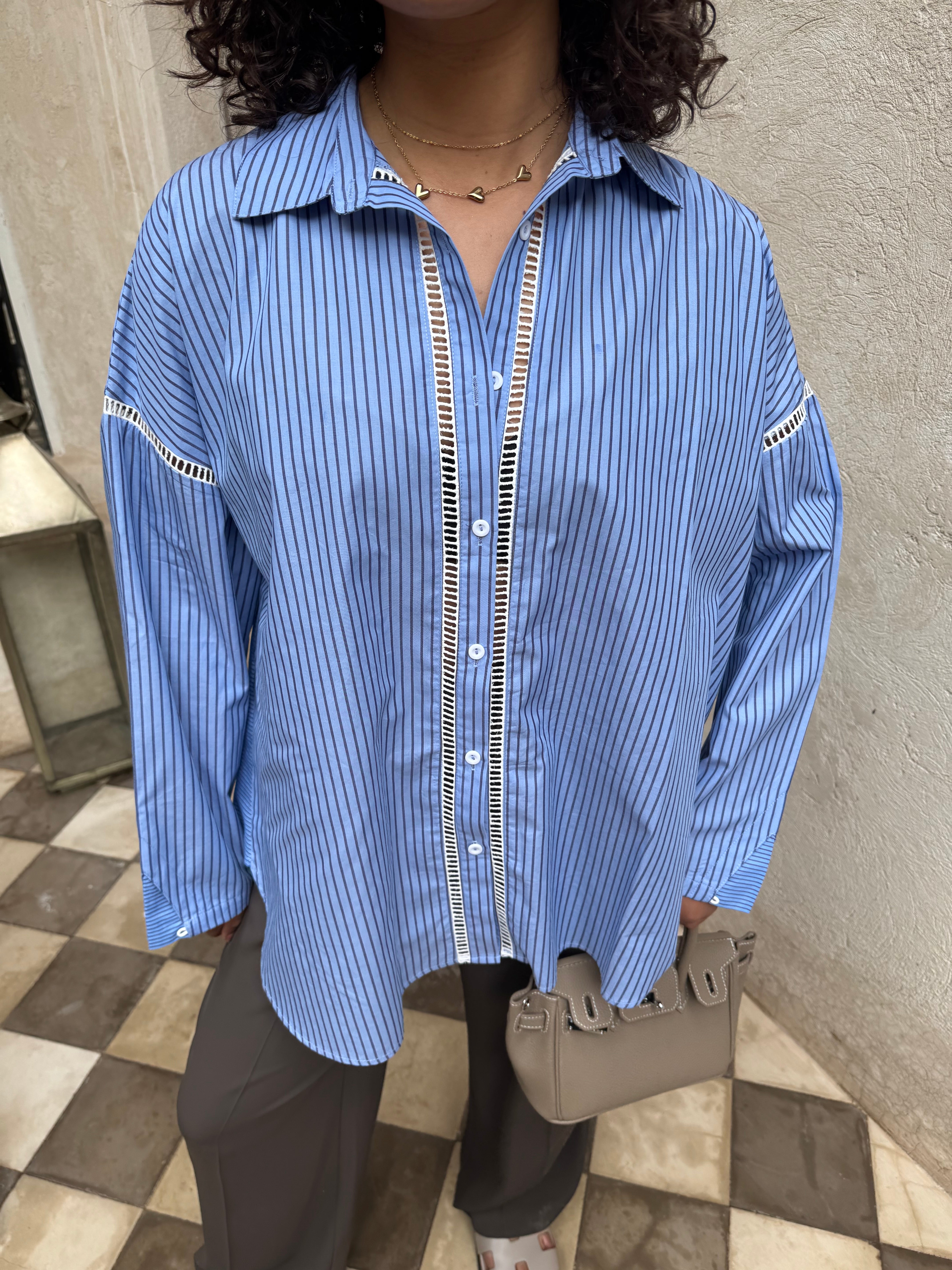 Chemise STUDIO rayures bleue (WM2430)