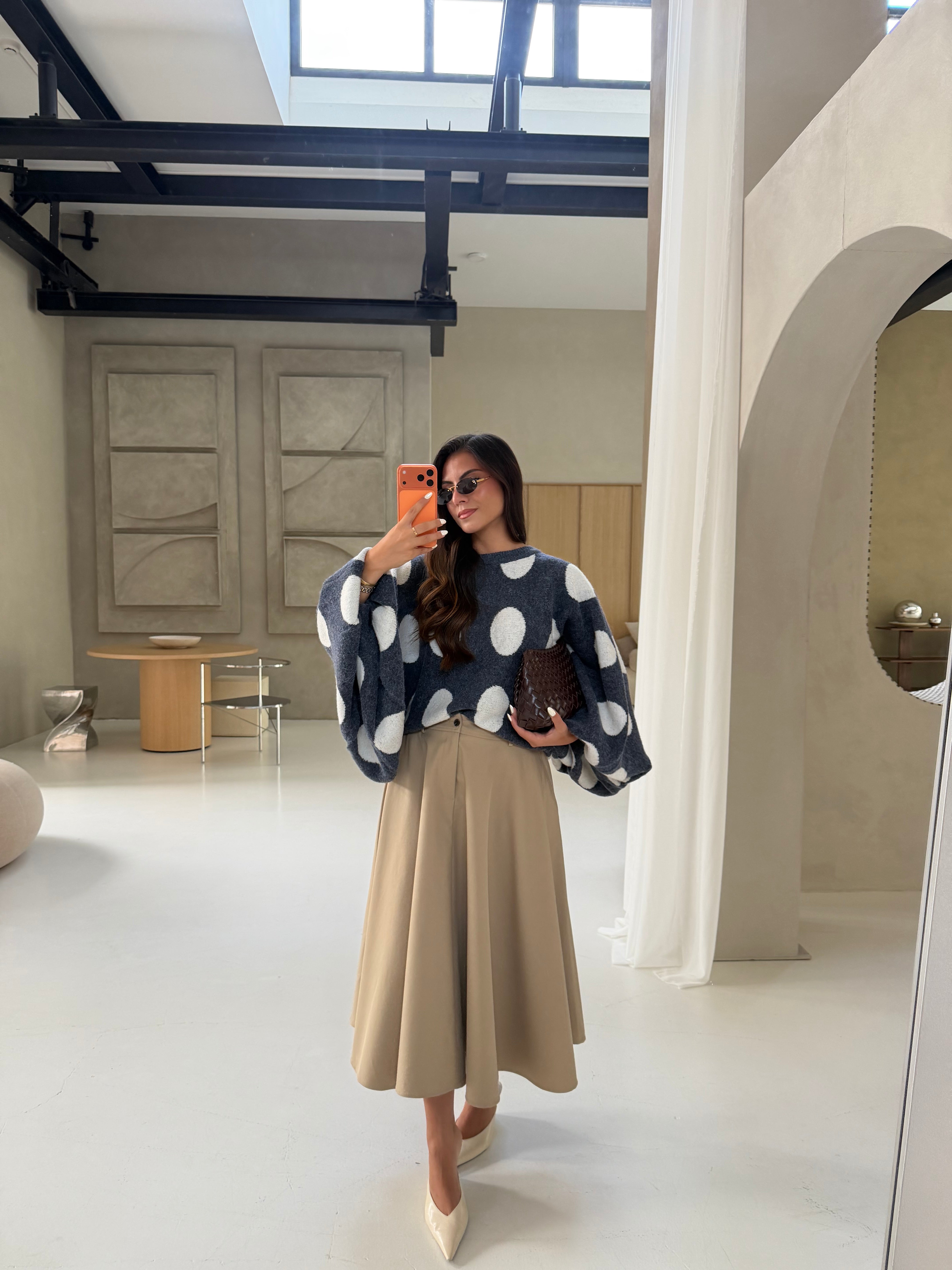 Pull manche bouffante bleu ALEXI (5541)