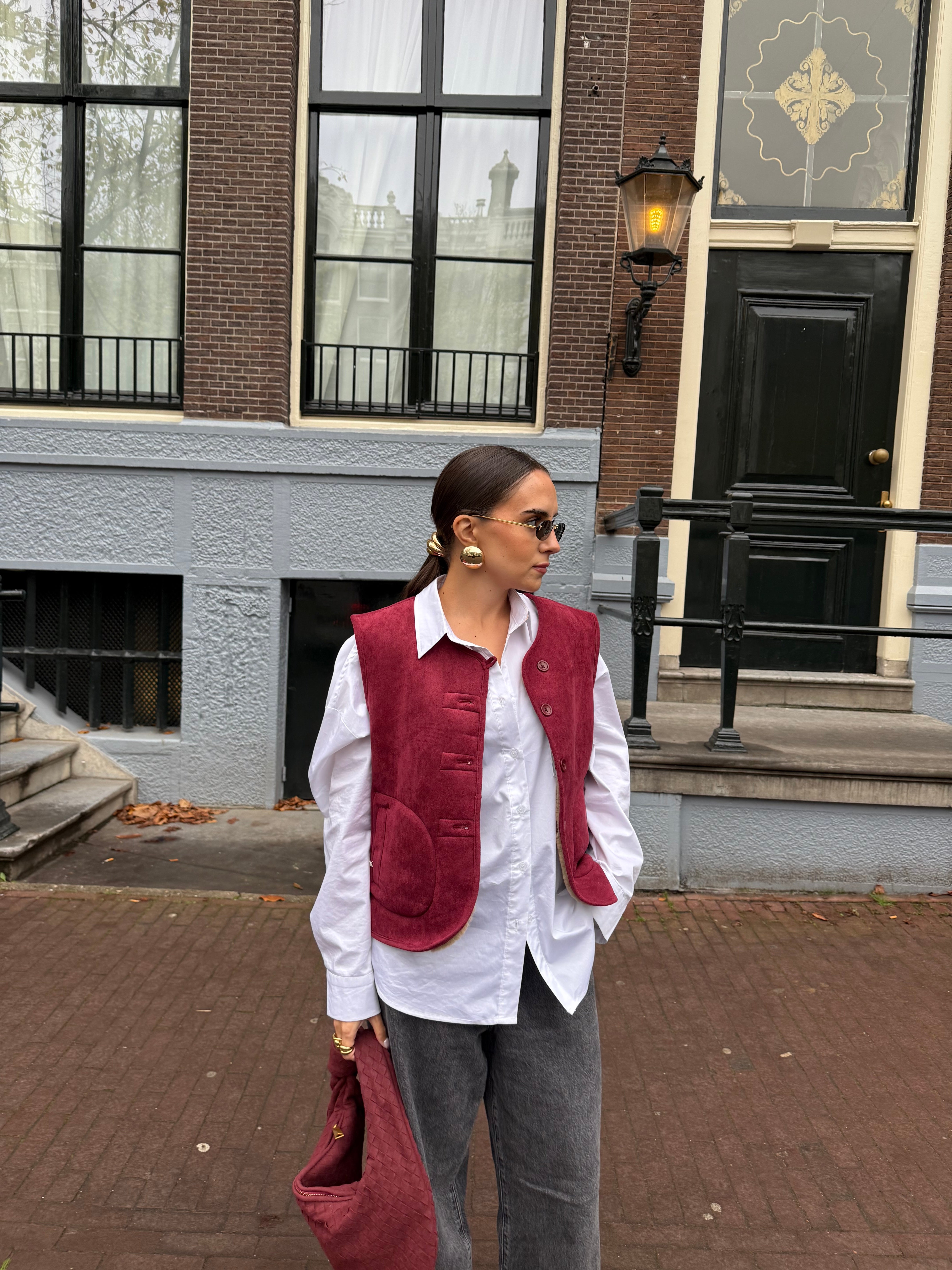 Veste sans manche réversible bordeaux (SC83)