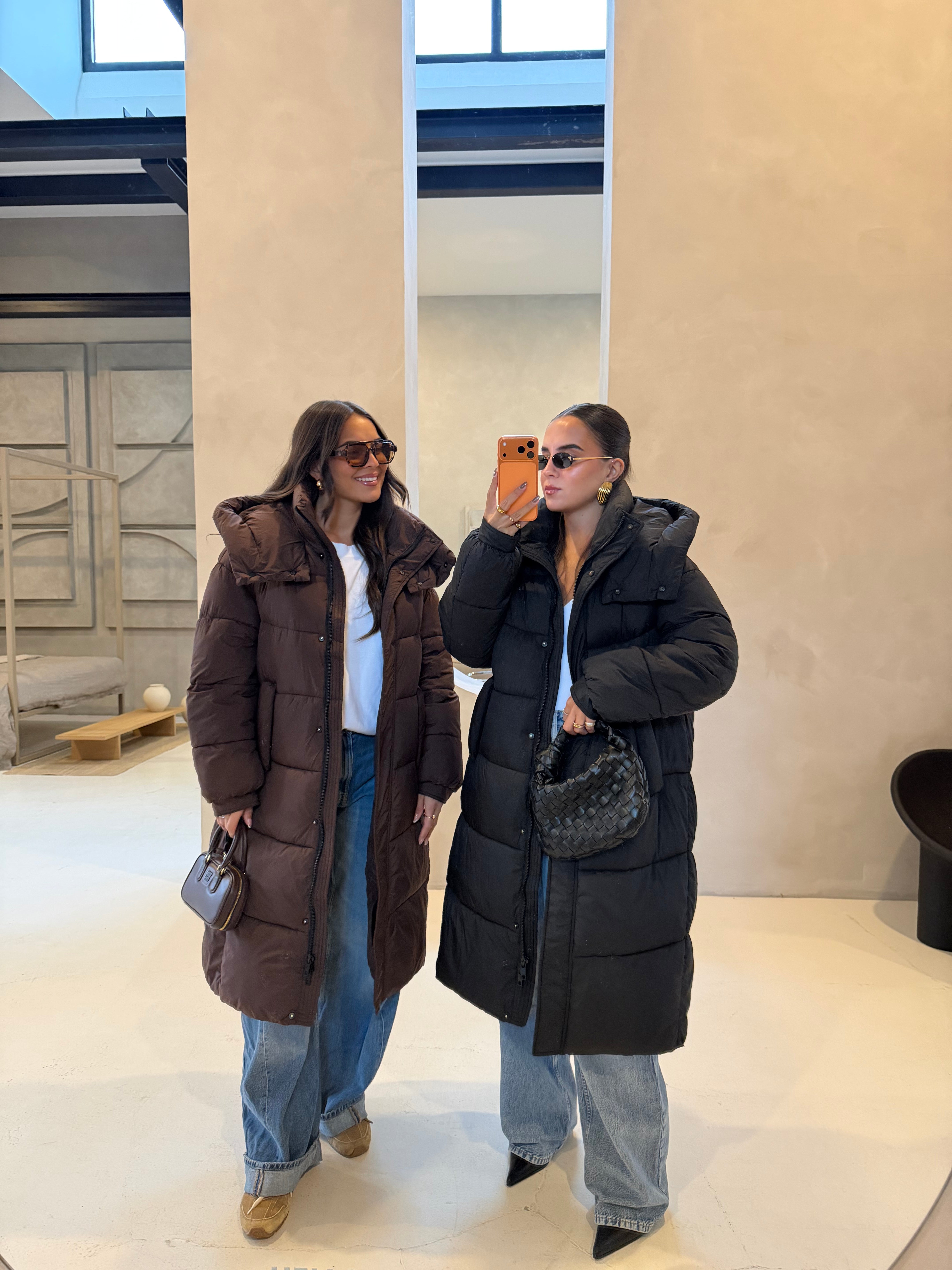 Doudoune longue marron kz(8780)