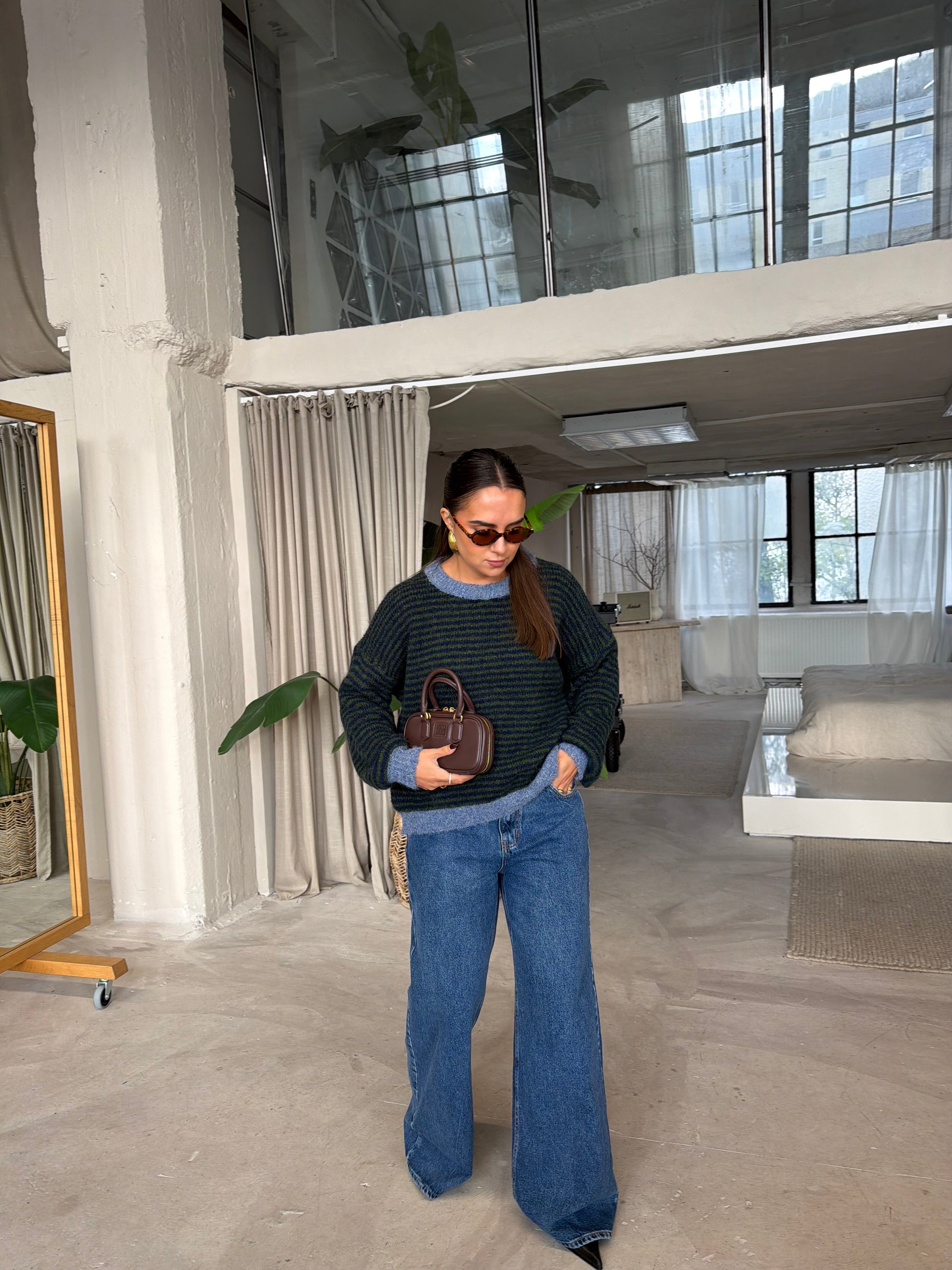 Pull VANIA kaki bleu