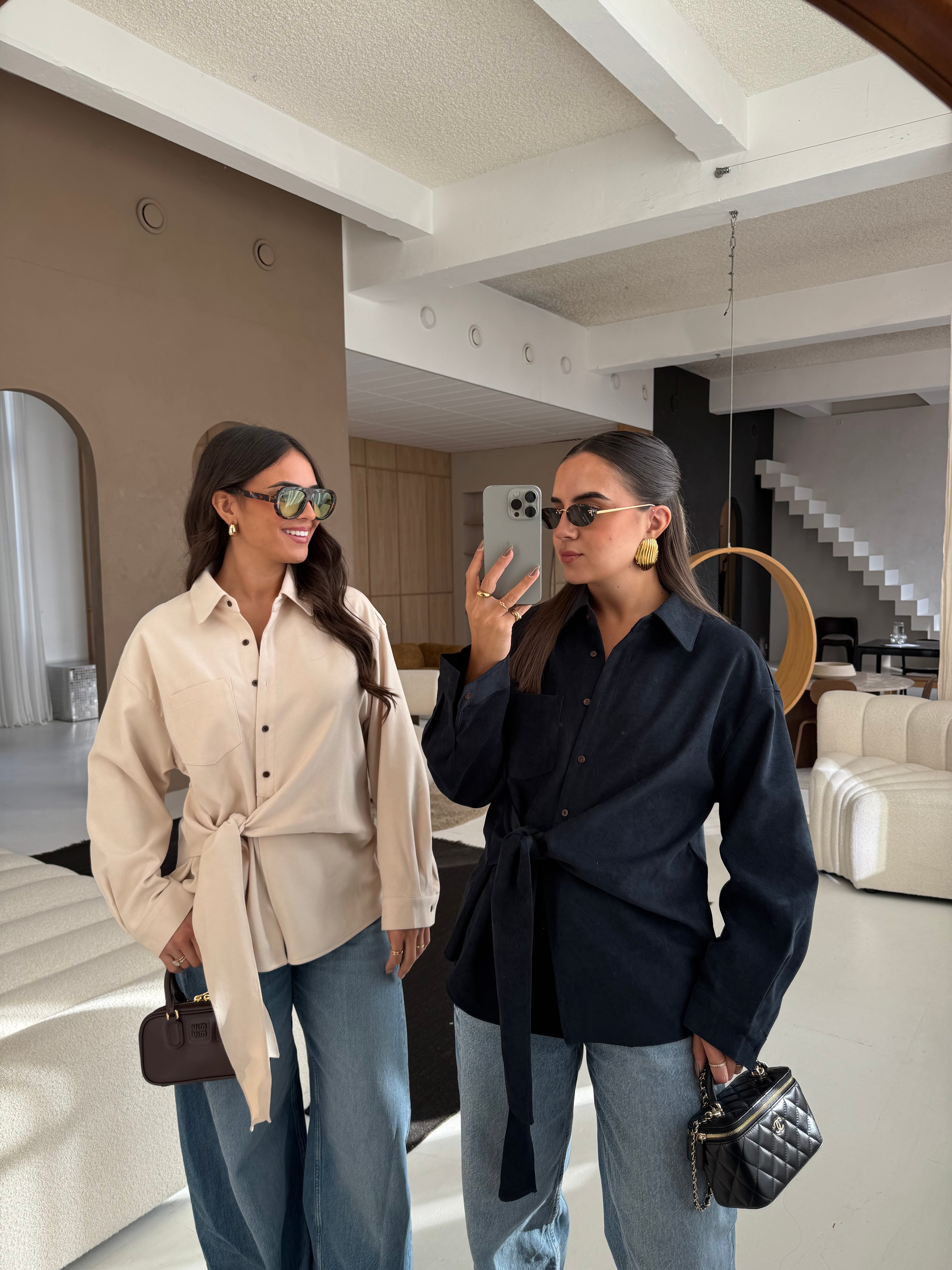 Chemise à nouer beige (MA7739)