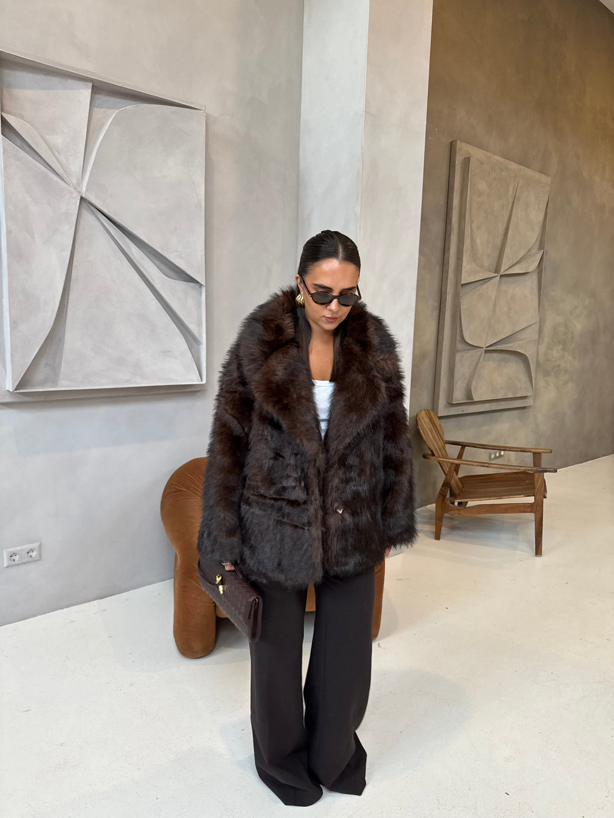 Fourrure SOA longue marron (JZ3037)