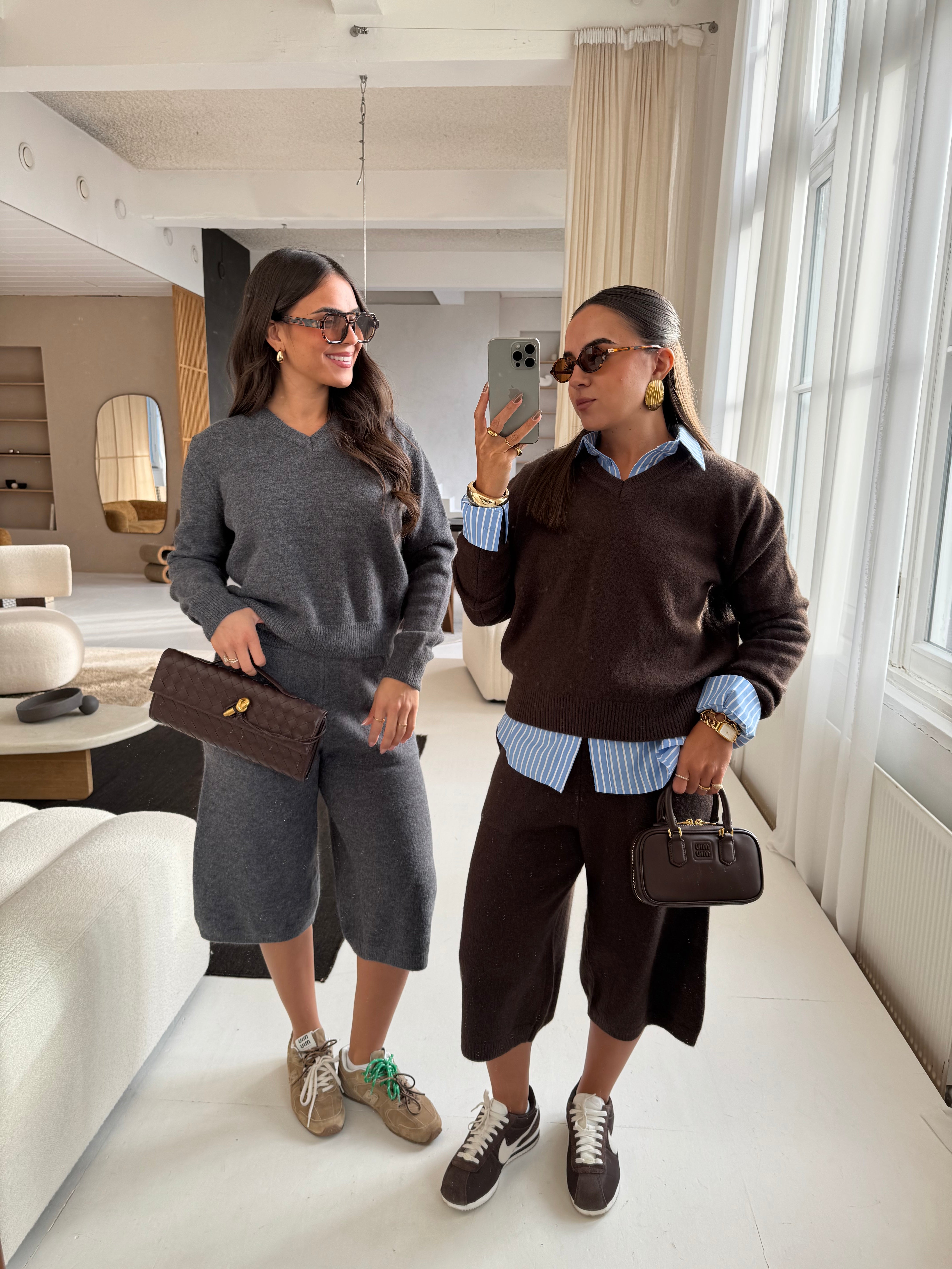 Ensemble maille short marron (JMM3085)