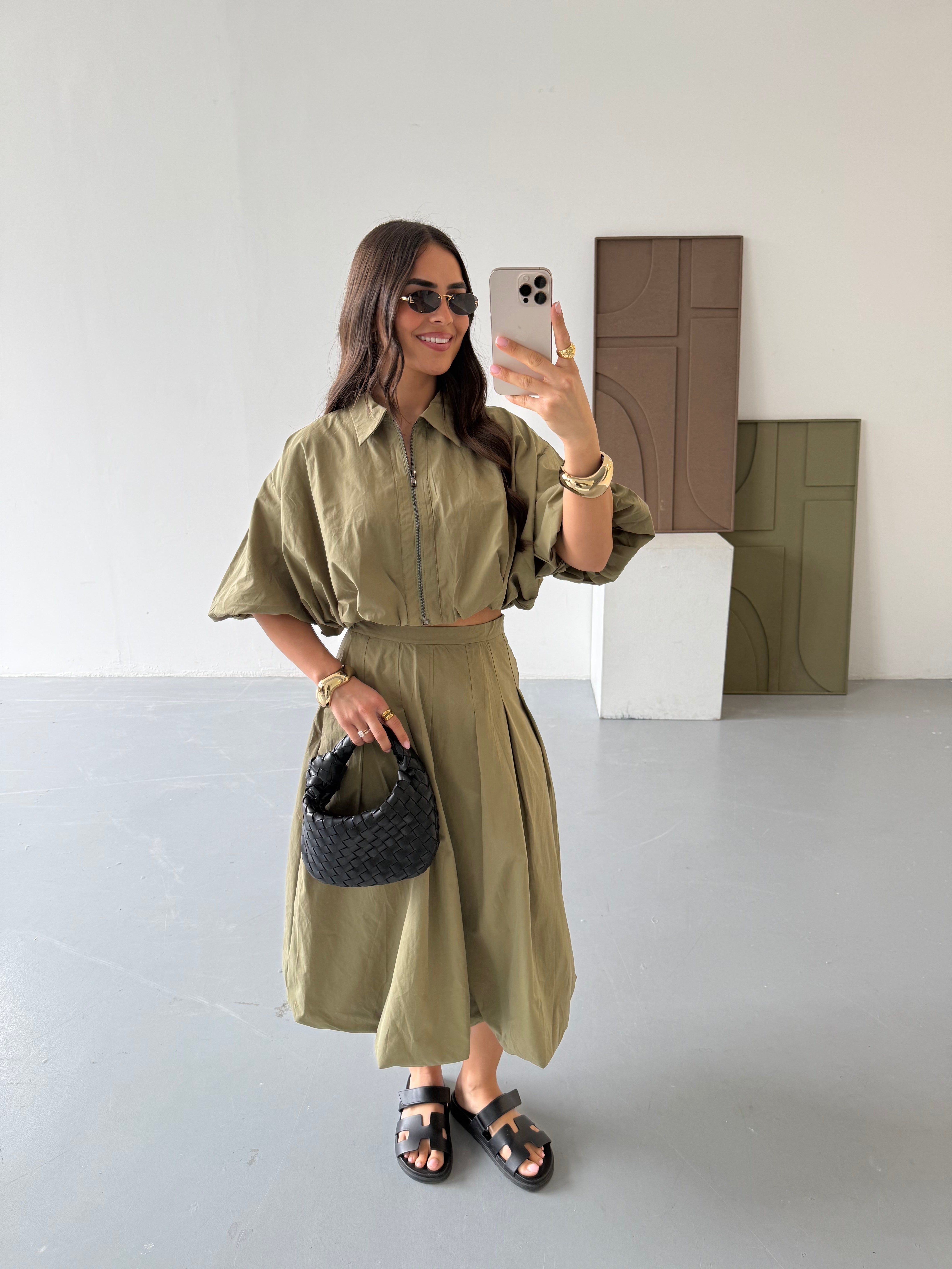 Ensemble jupe SARA kaki (4821)