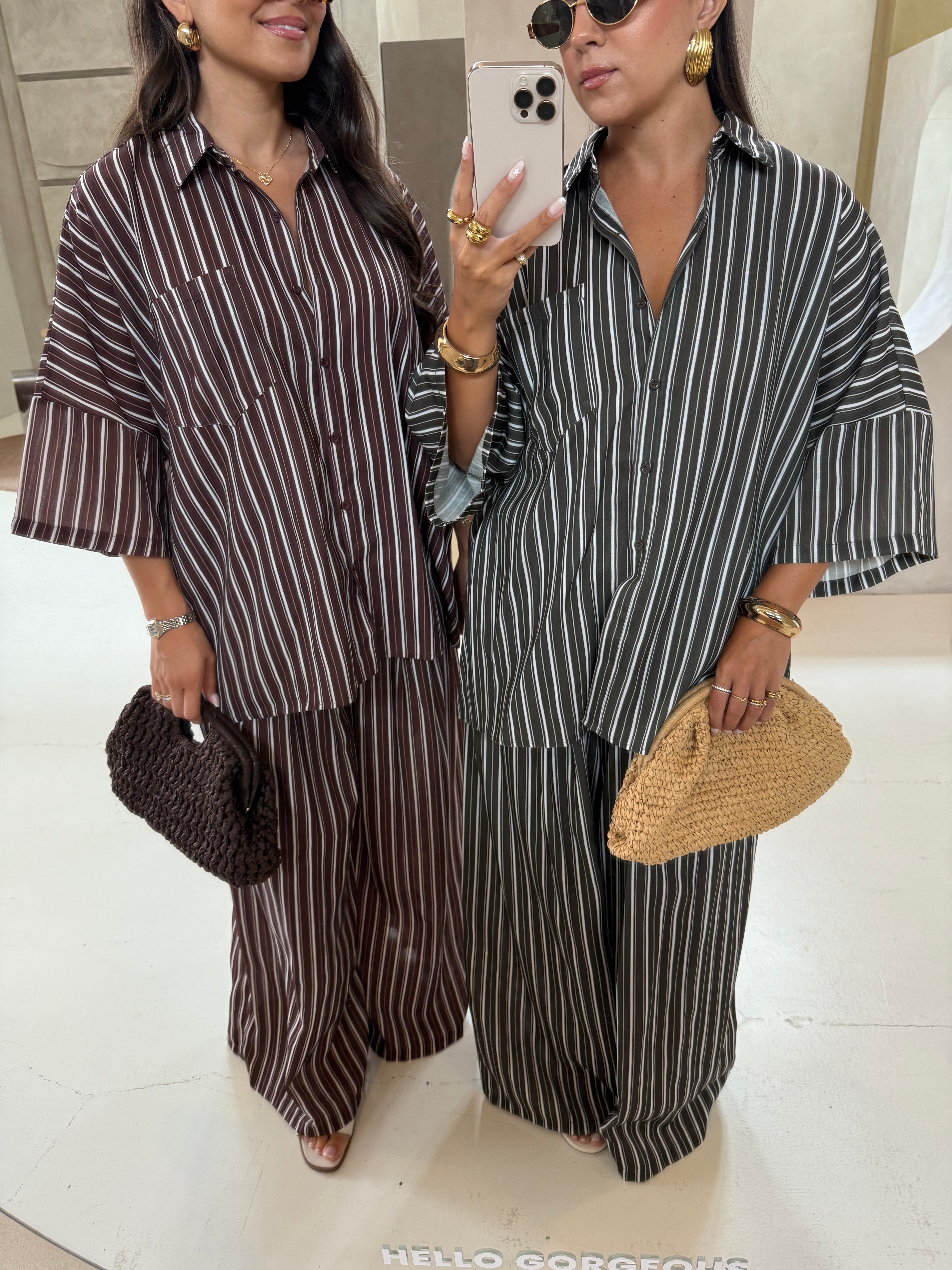 Ensemble SABA rayures marron