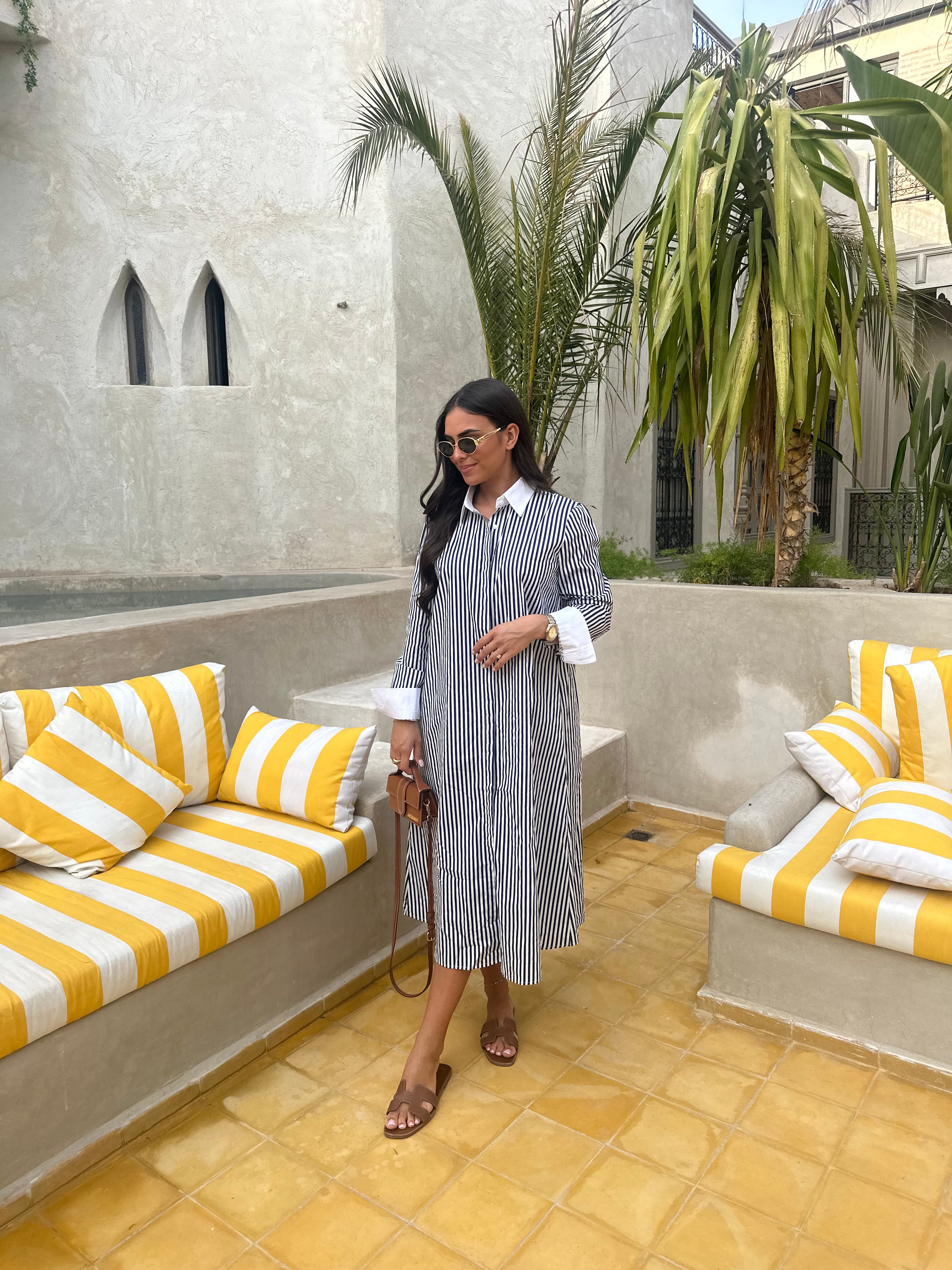 Robe LEA rayure bleue marine (zc1903)