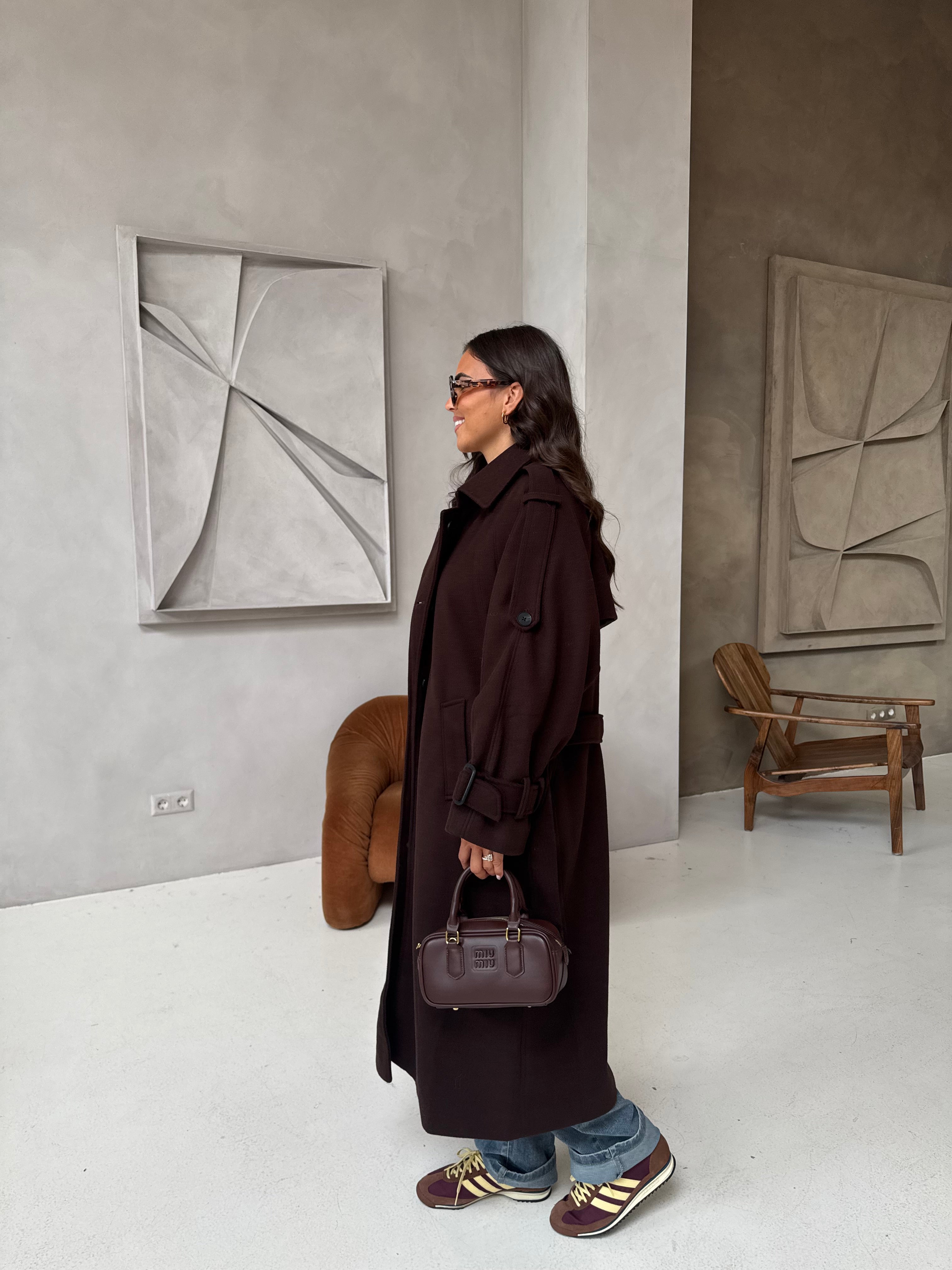 Manteau ADELE marron  (W24767)