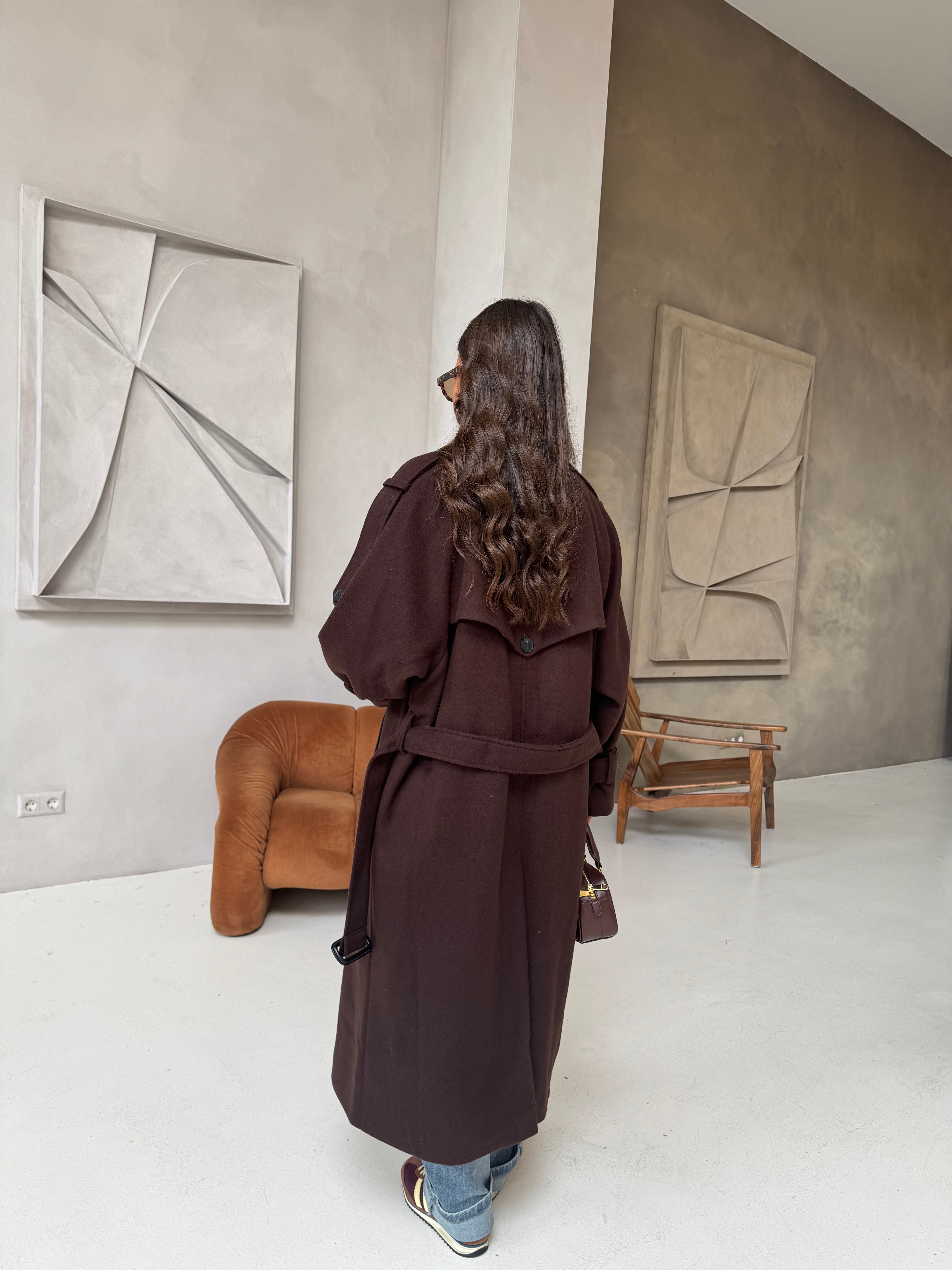 Manteau ADELE marron  (W24767)