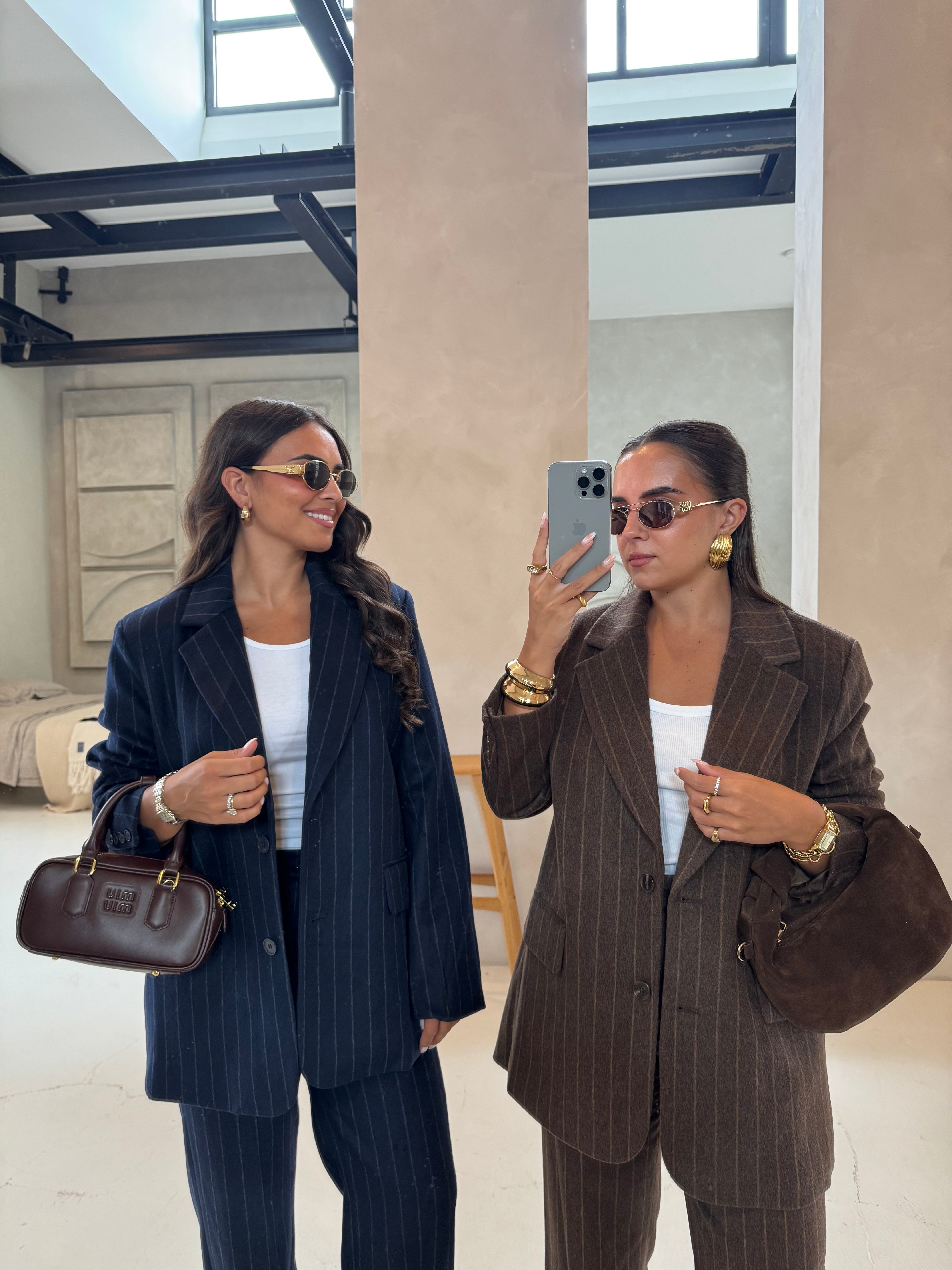 Blazer laine à rayures bleu (v-2509)