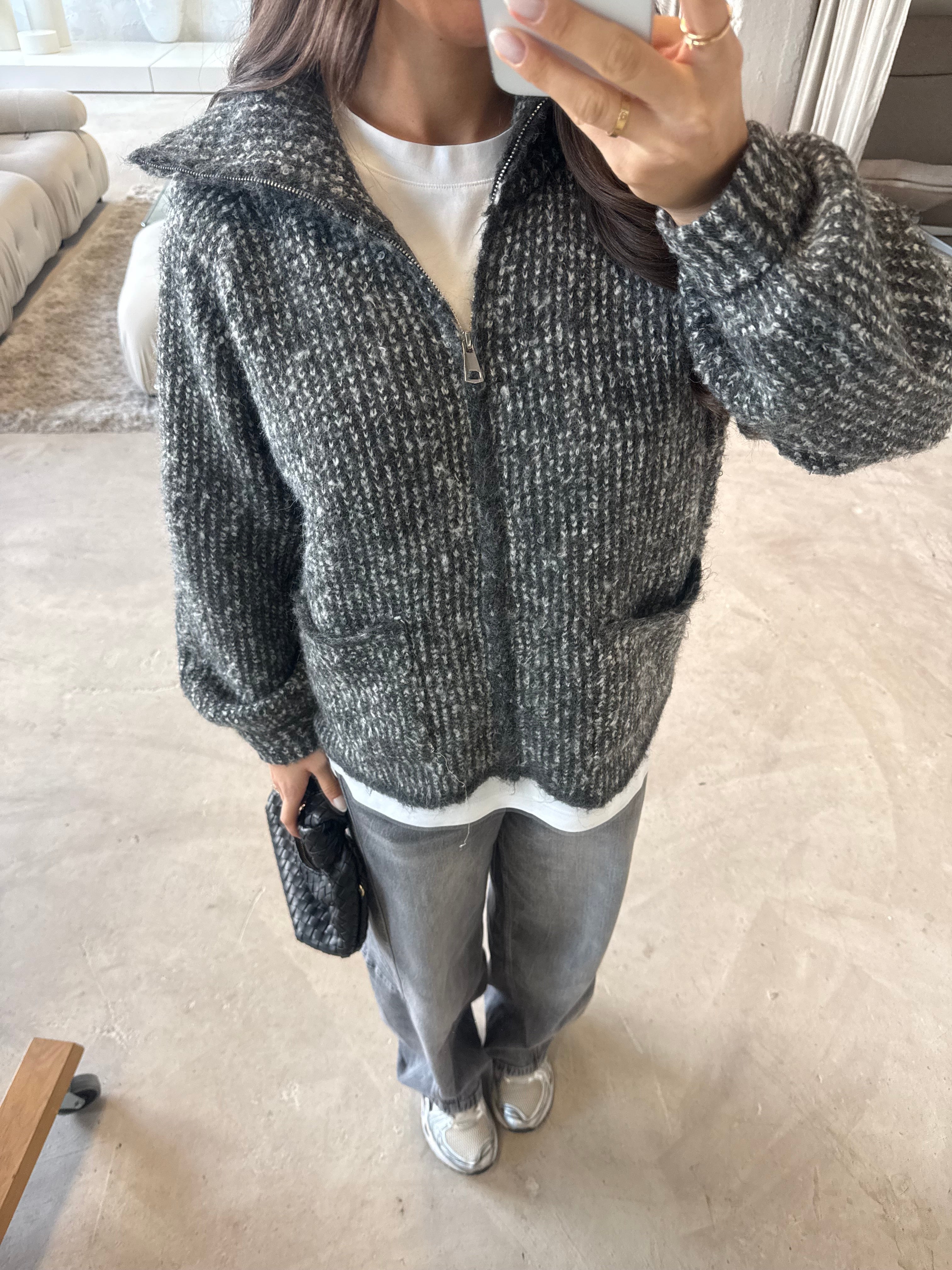 Gilet en maille ZAVA gris (5052)