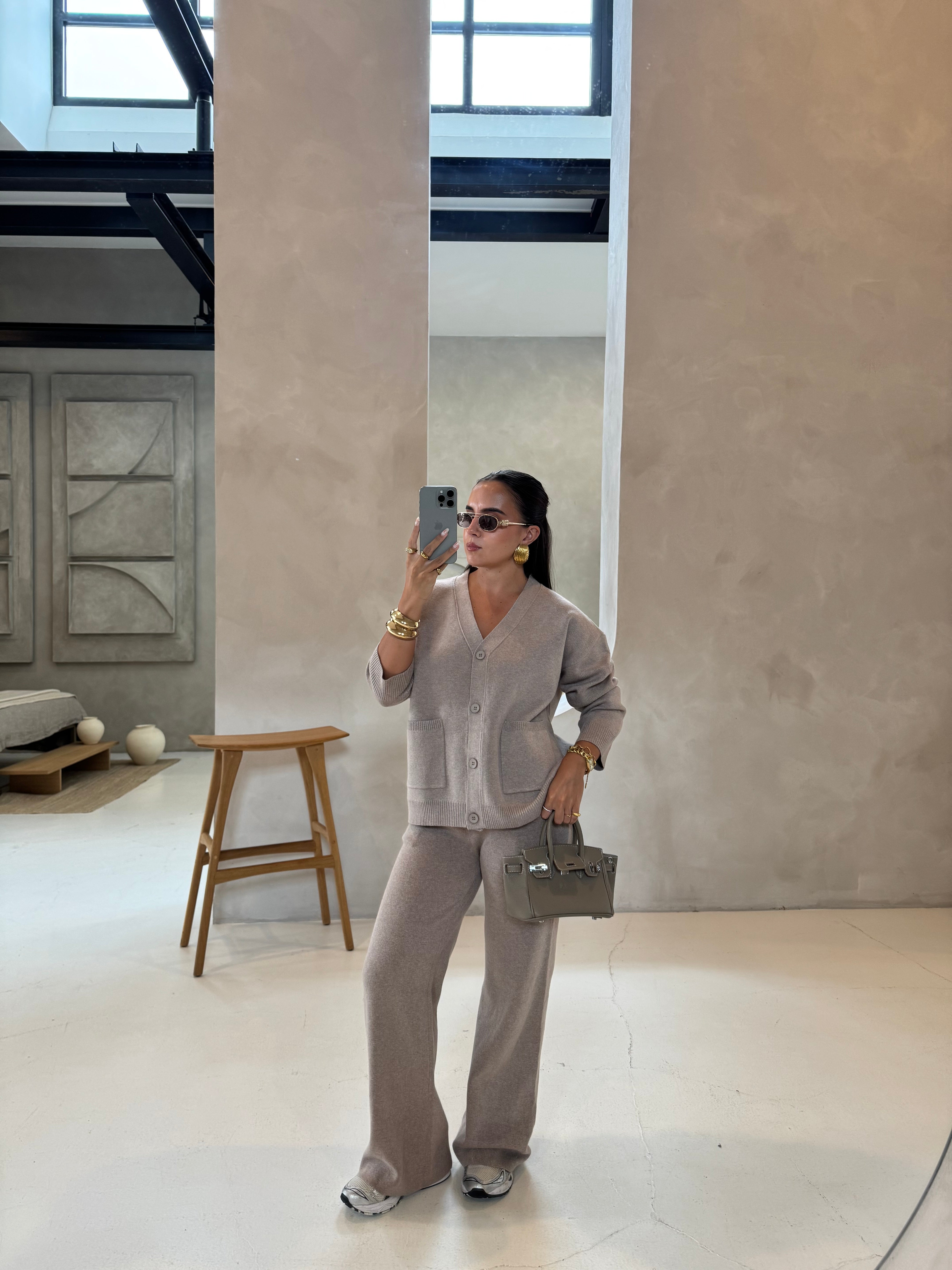 Pantalon Assa fluide taupe (CH-1628)