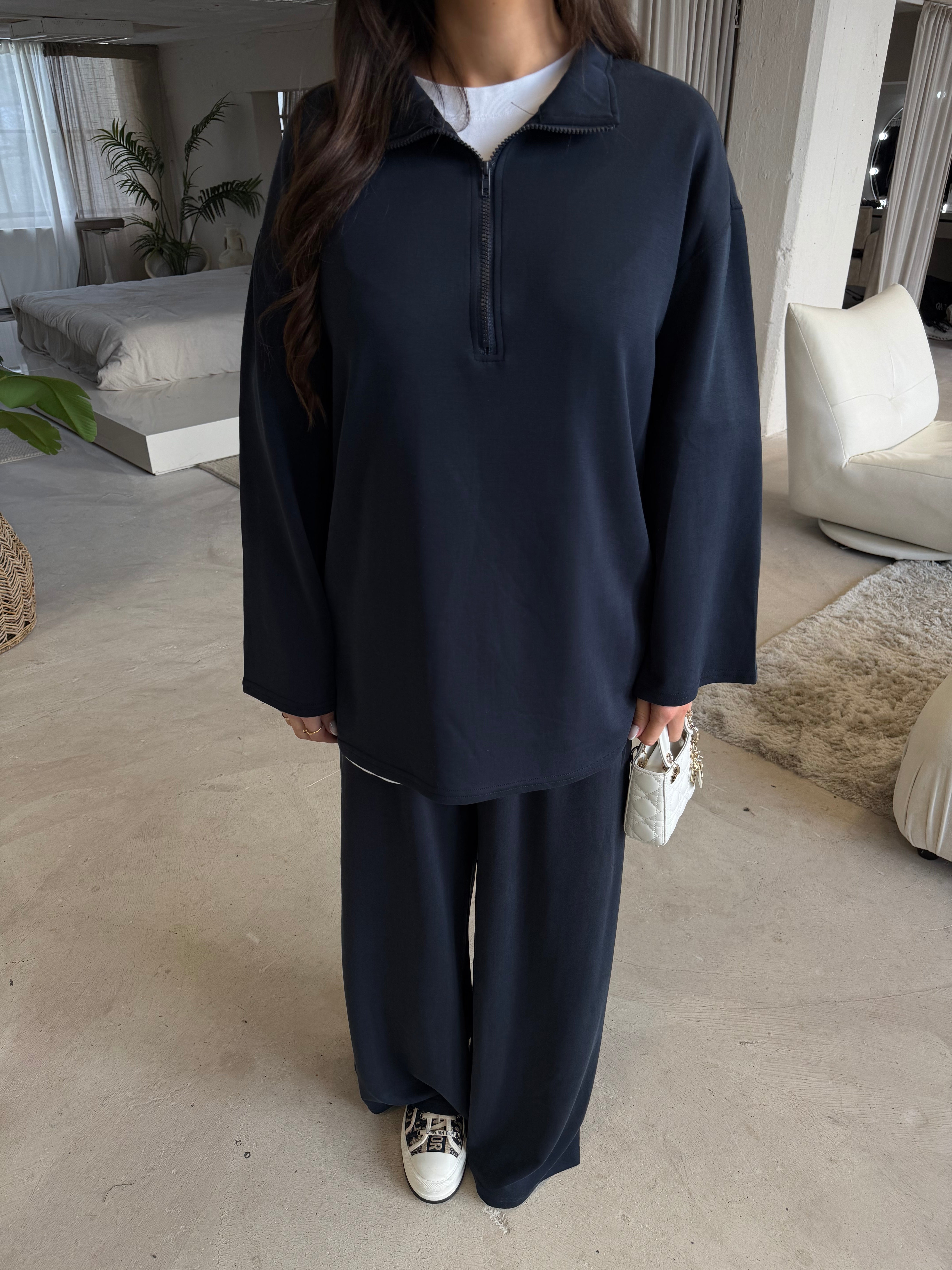 Sweat zip MALO bleue marine