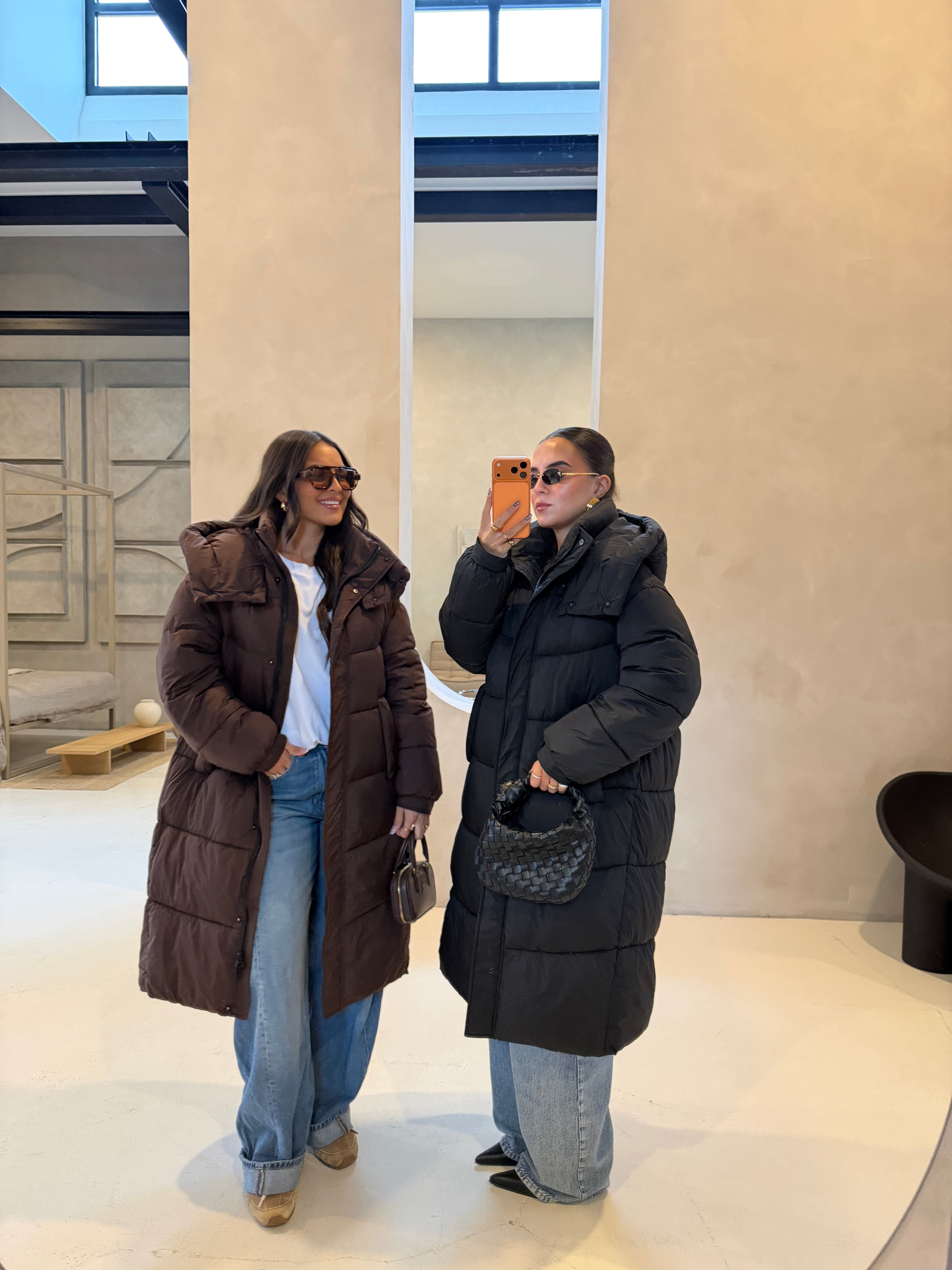 Doudoune longue marron kz(8780)