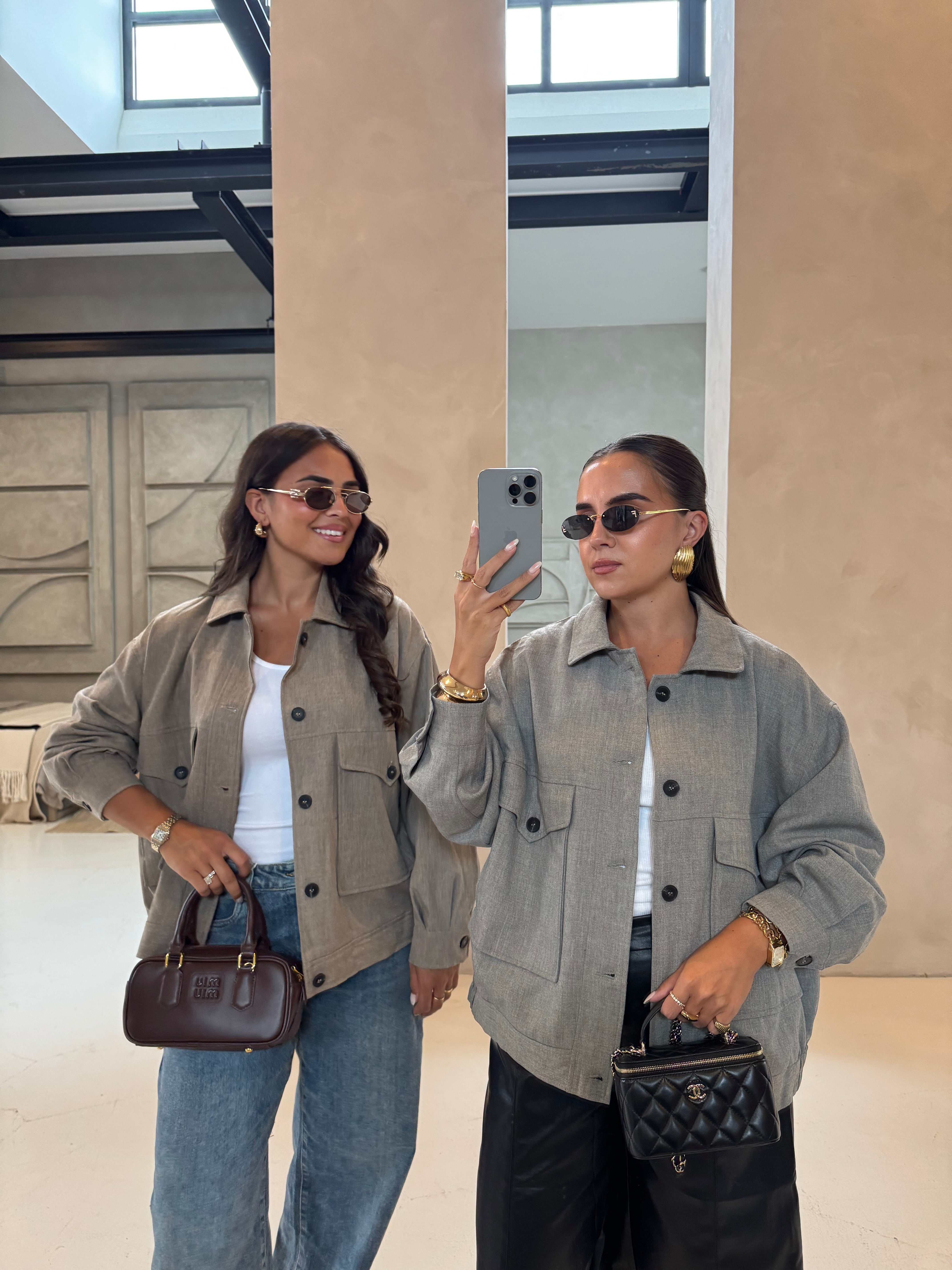 Veste DATA beige poches (W25204)