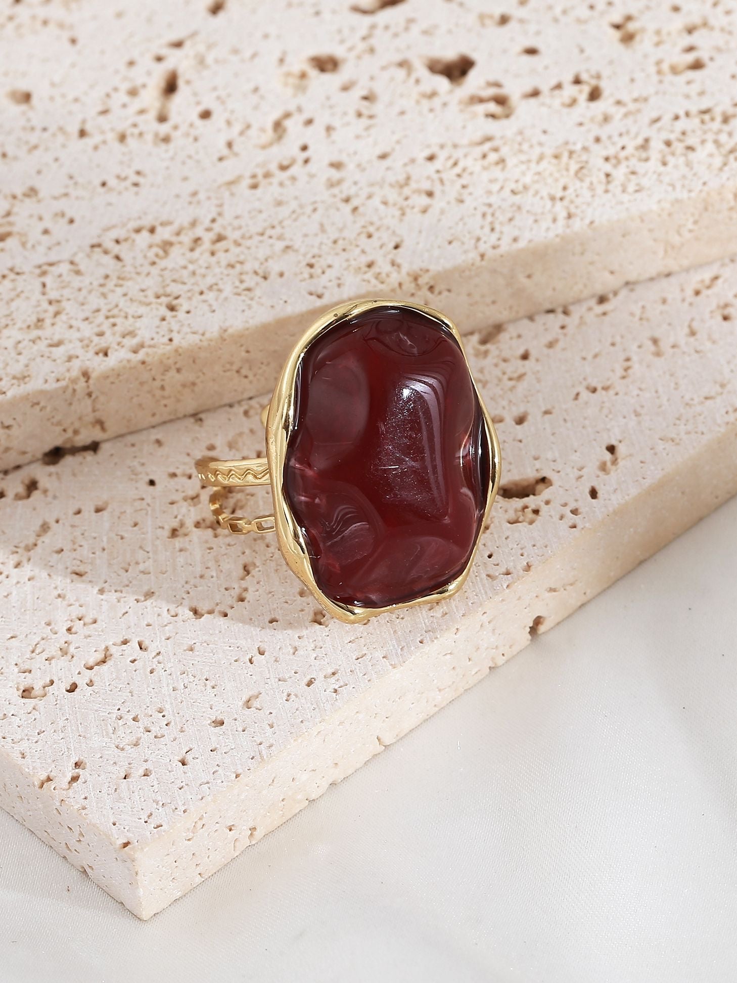 Bague OPAL bordeaux (R-10925)
