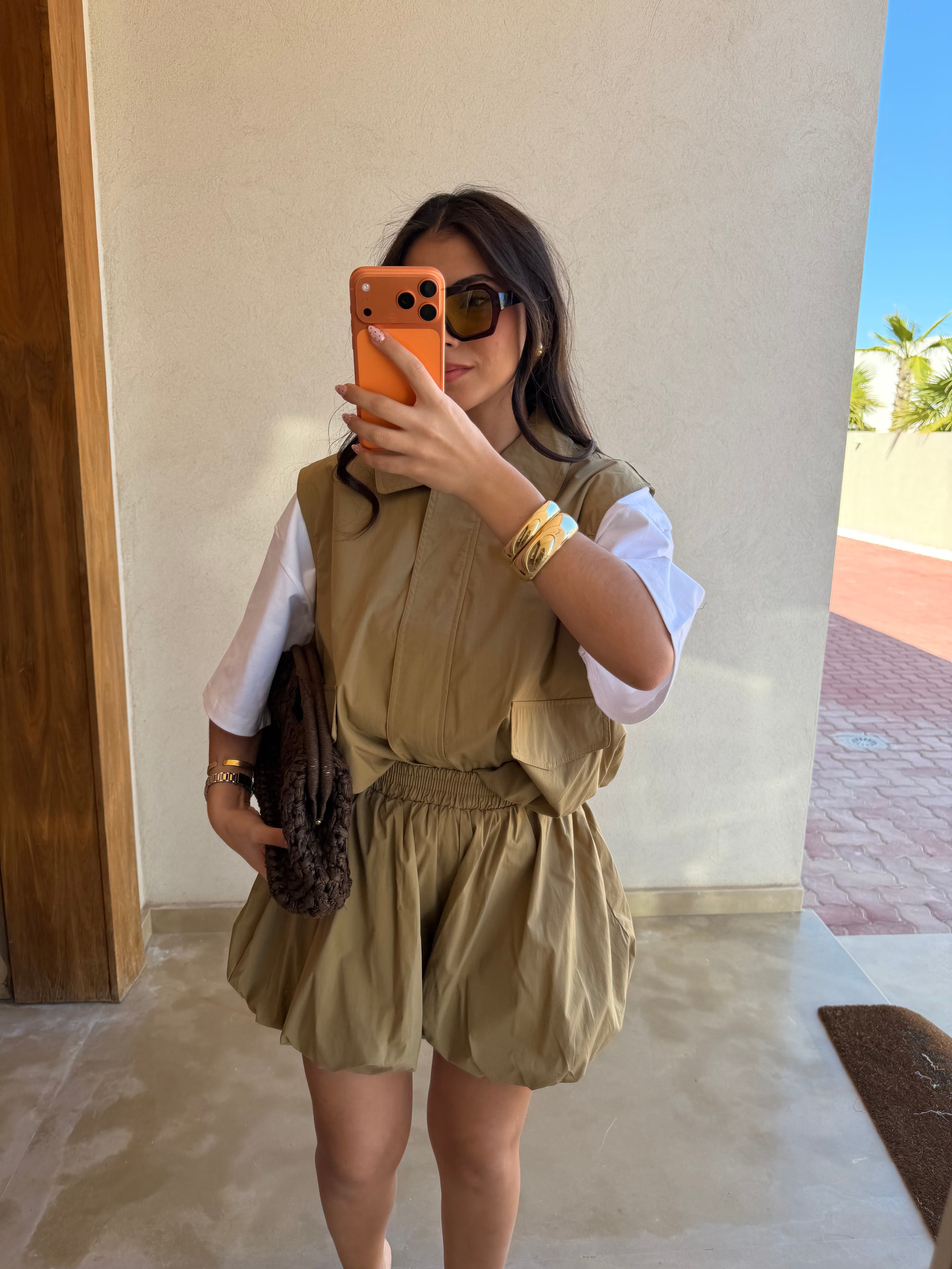 Ensemble short boule camel (SC350)