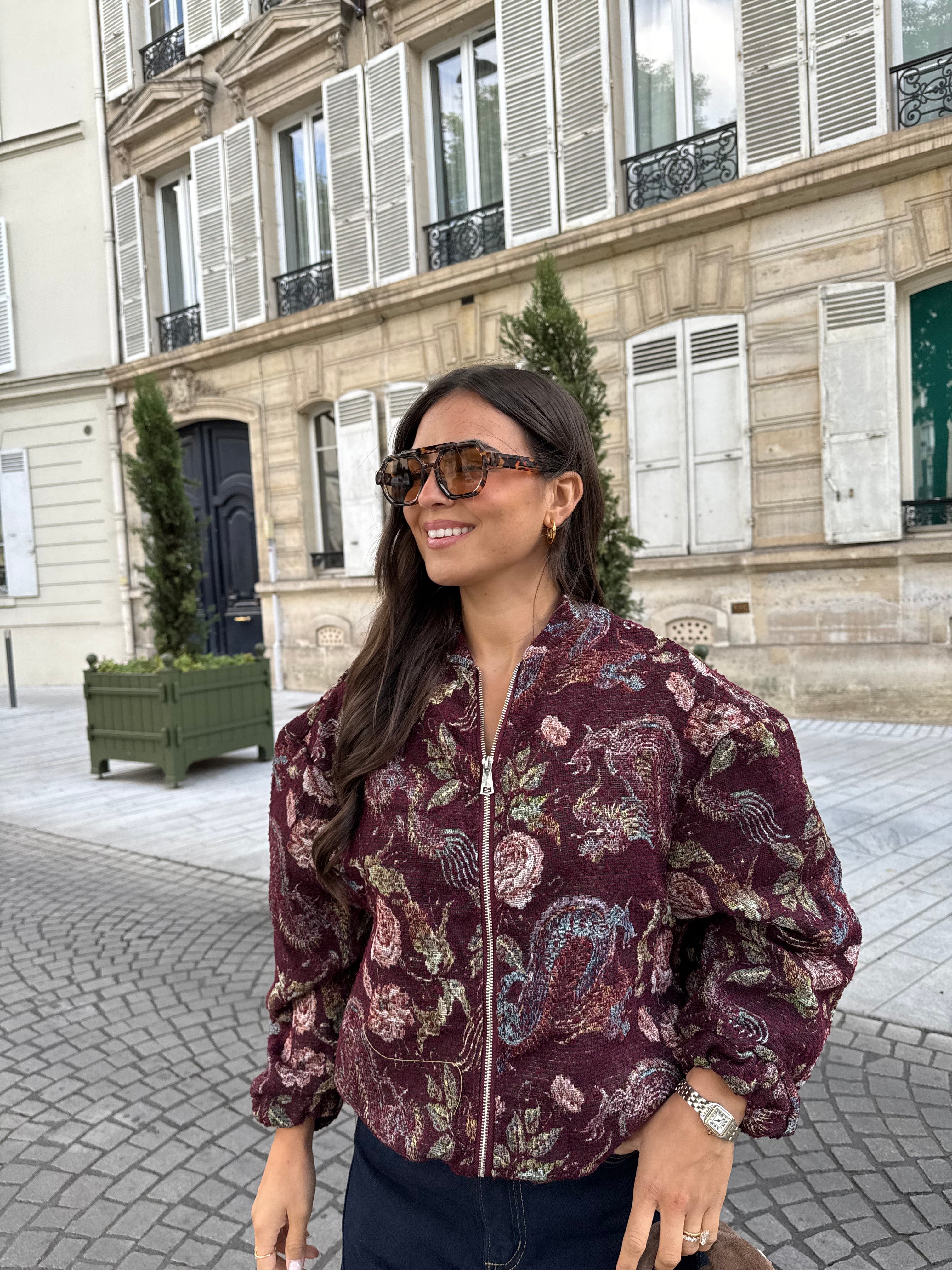 Veste GUAL bordeaux 3 à motif (5210)