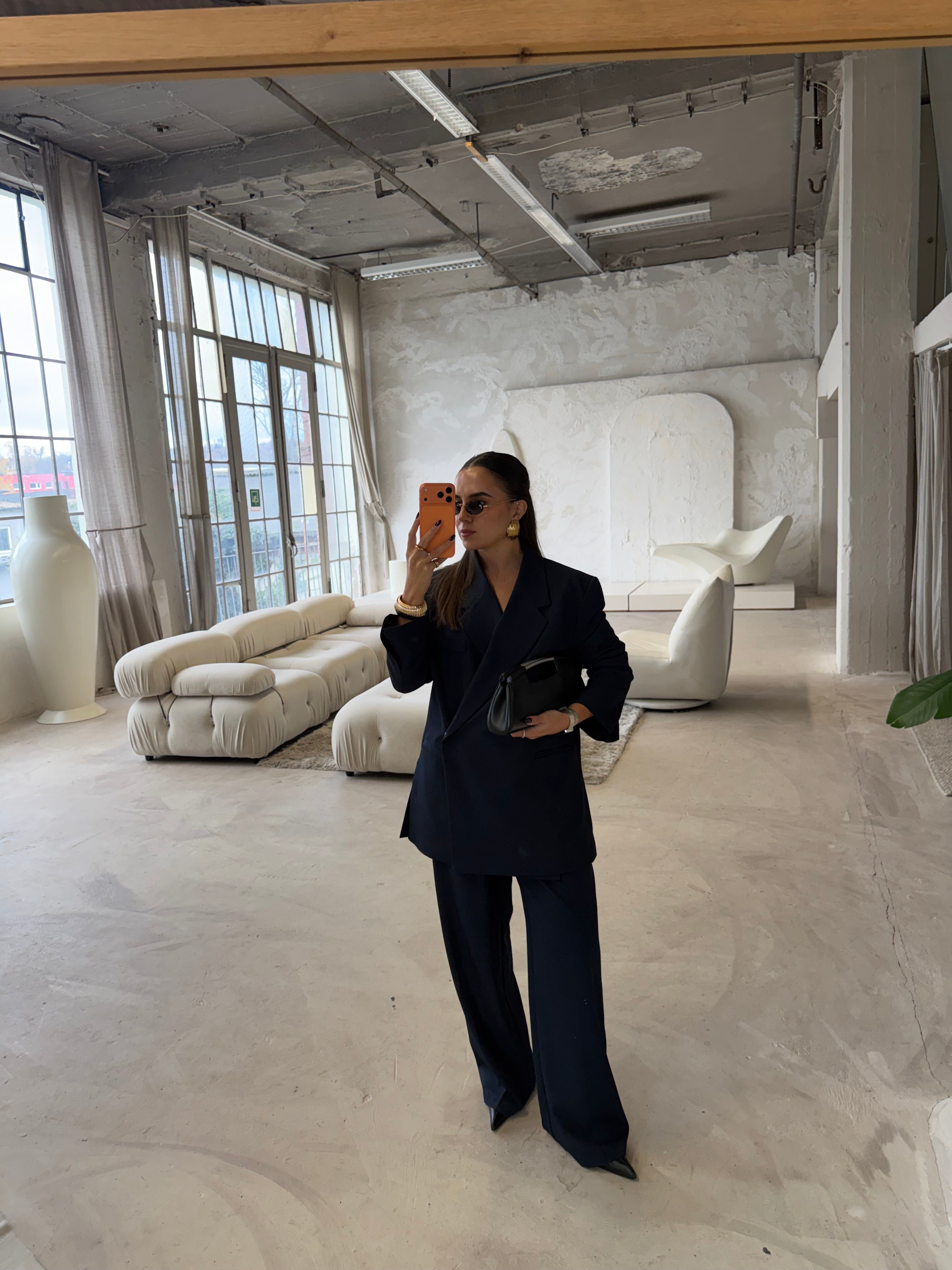 Pantalon parisienne bleu marine (P24737)