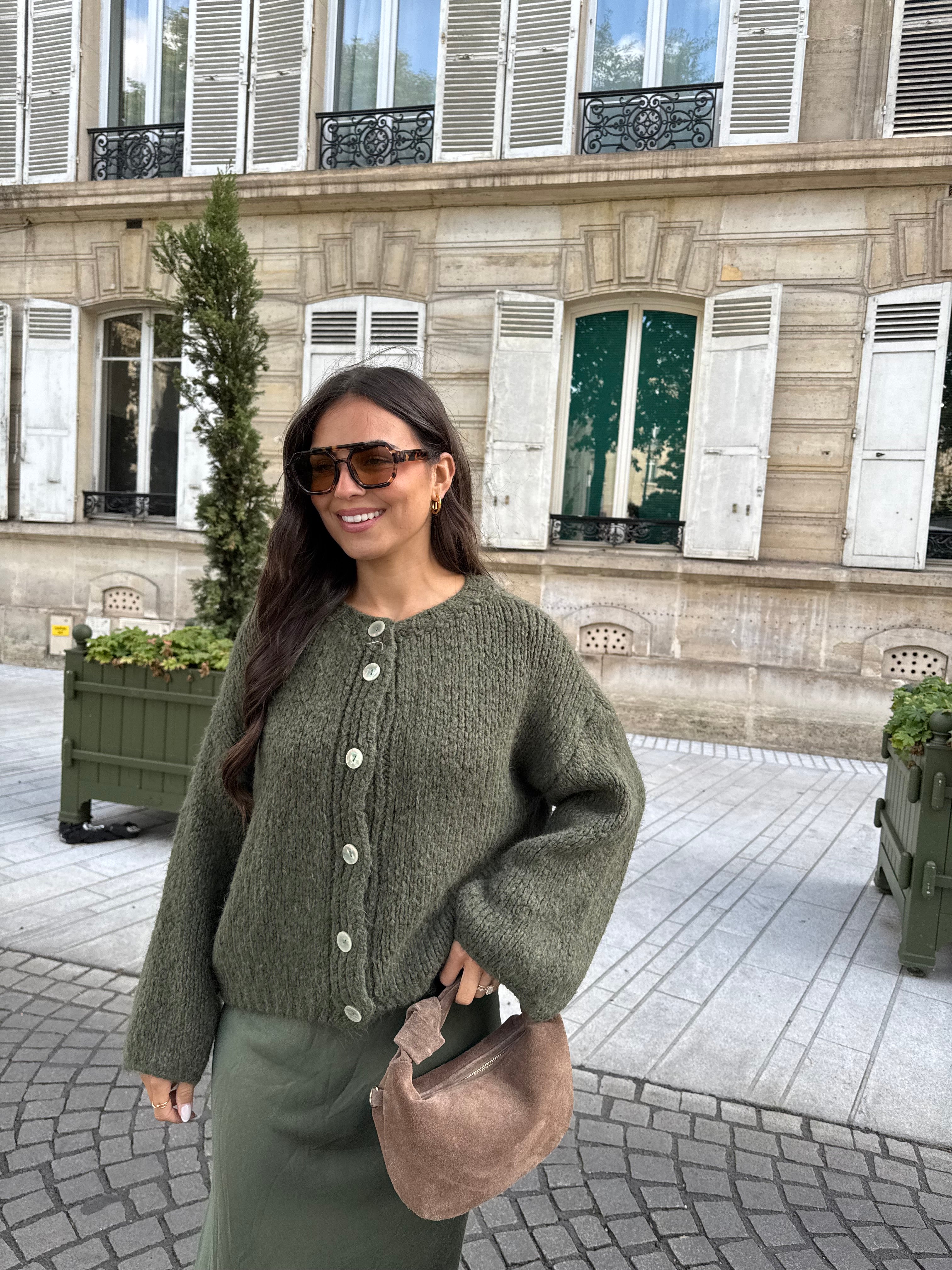 Pull gilet ALANA kaki