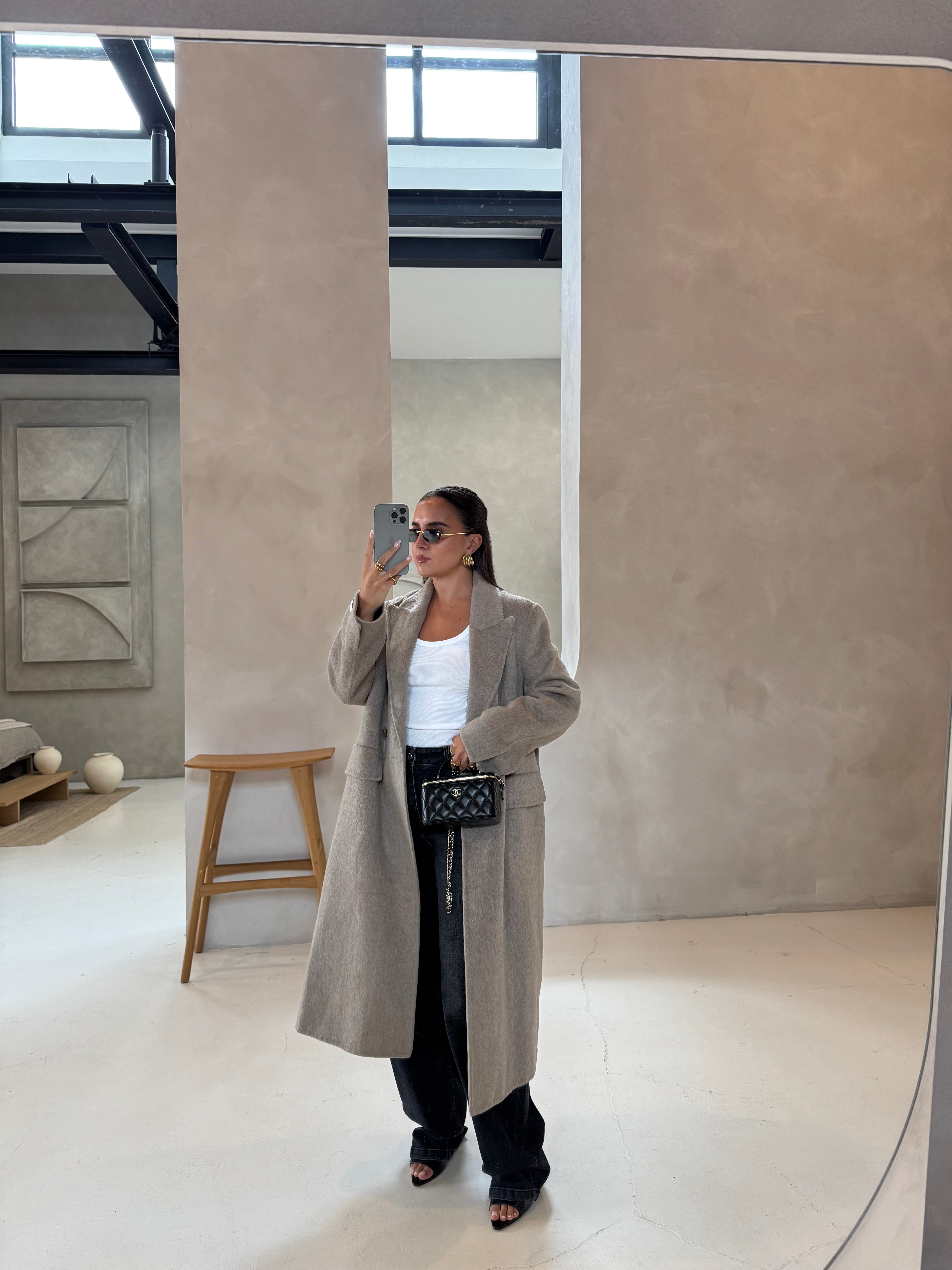Manteau MK laine taupe