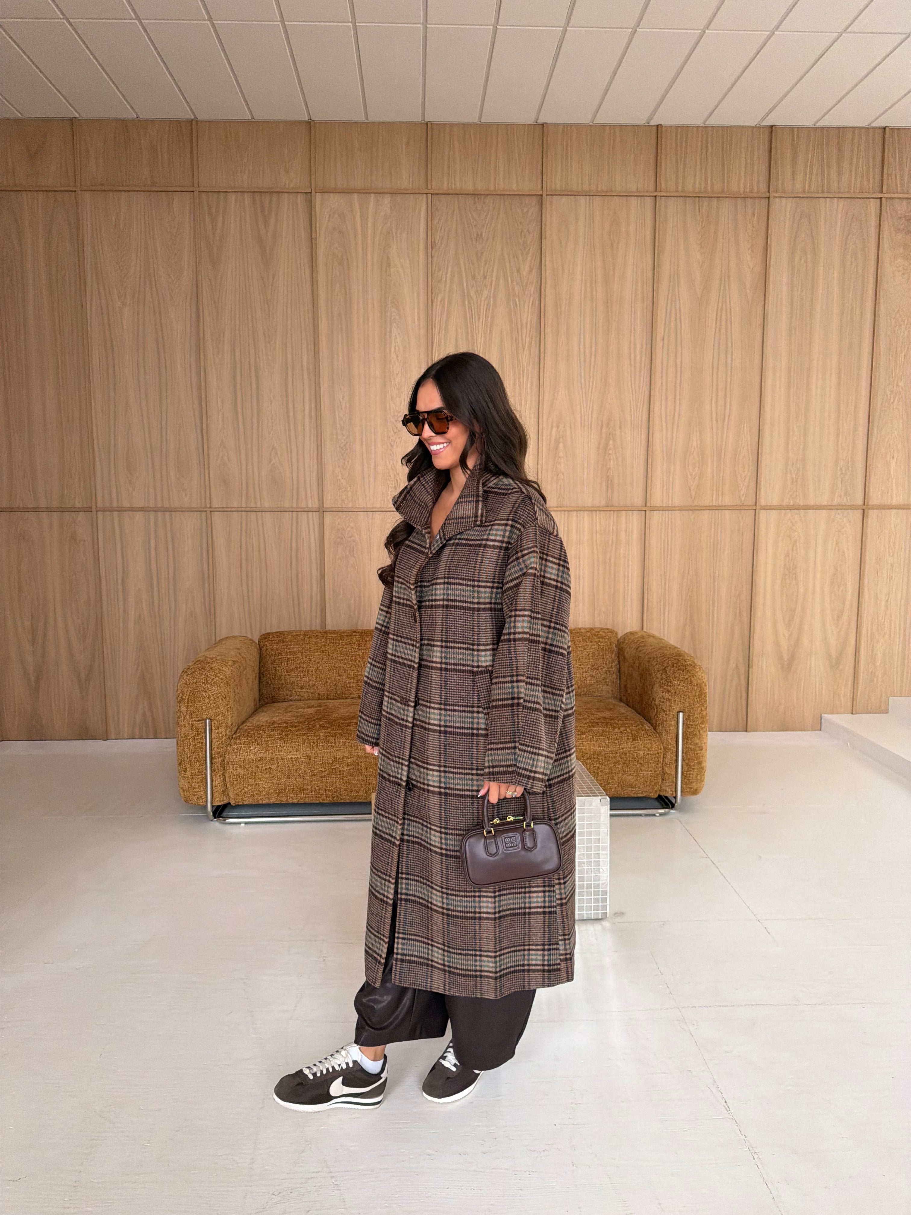 Manteau CARREAUX marron (C25261700)