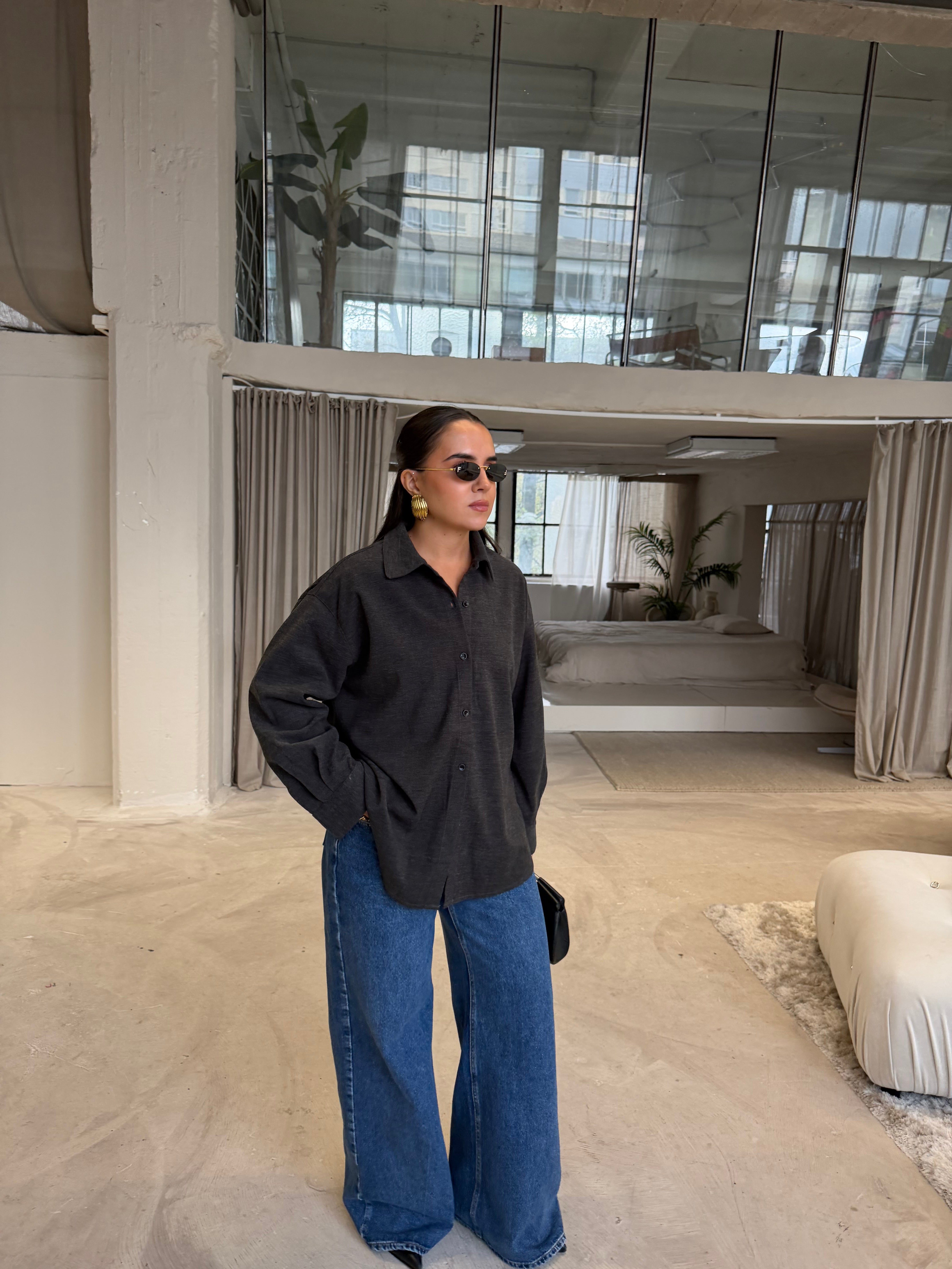 Chemise SIM grise / noire (MA7735)