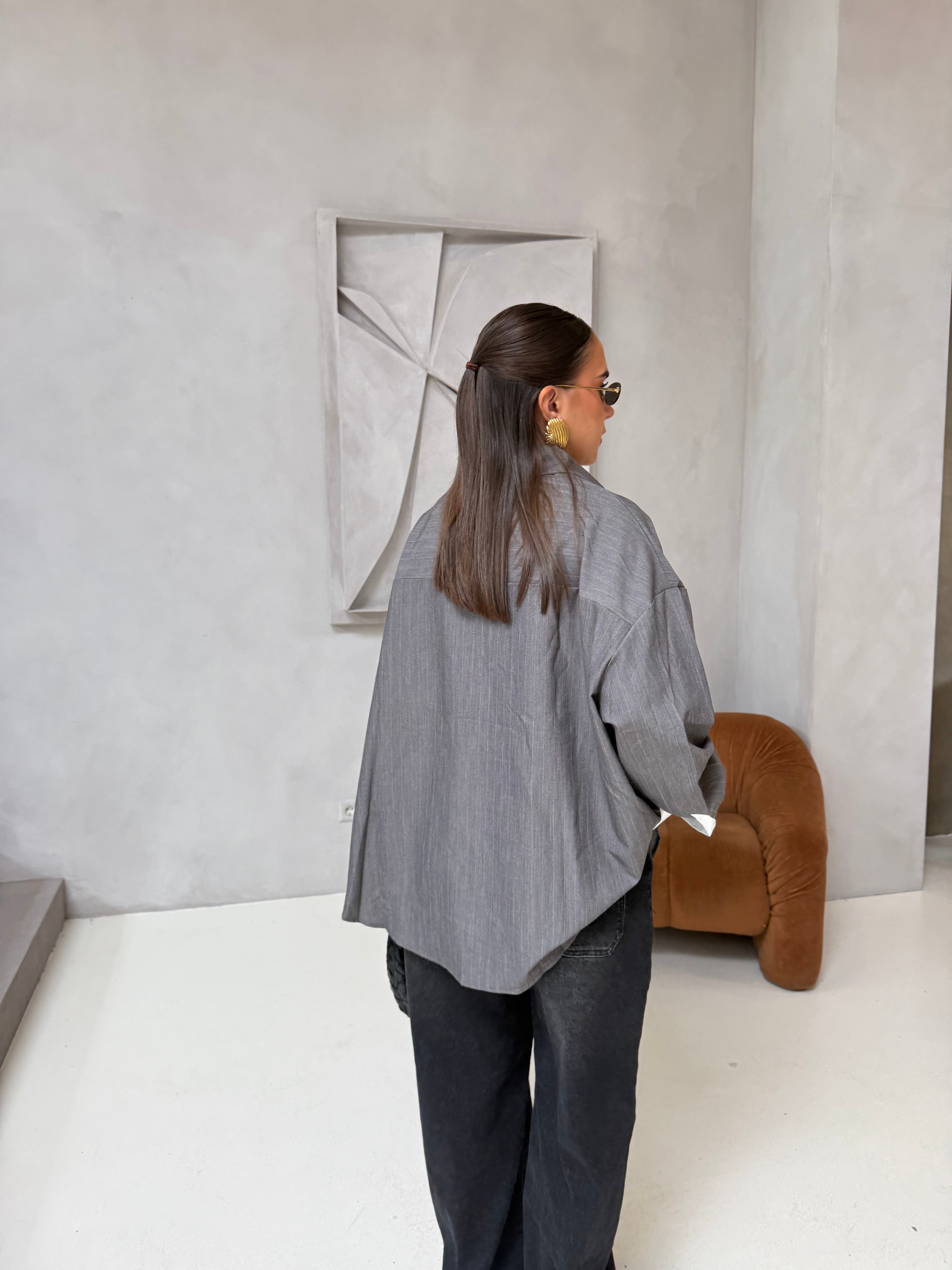 Chemise JULIE grise à rayures