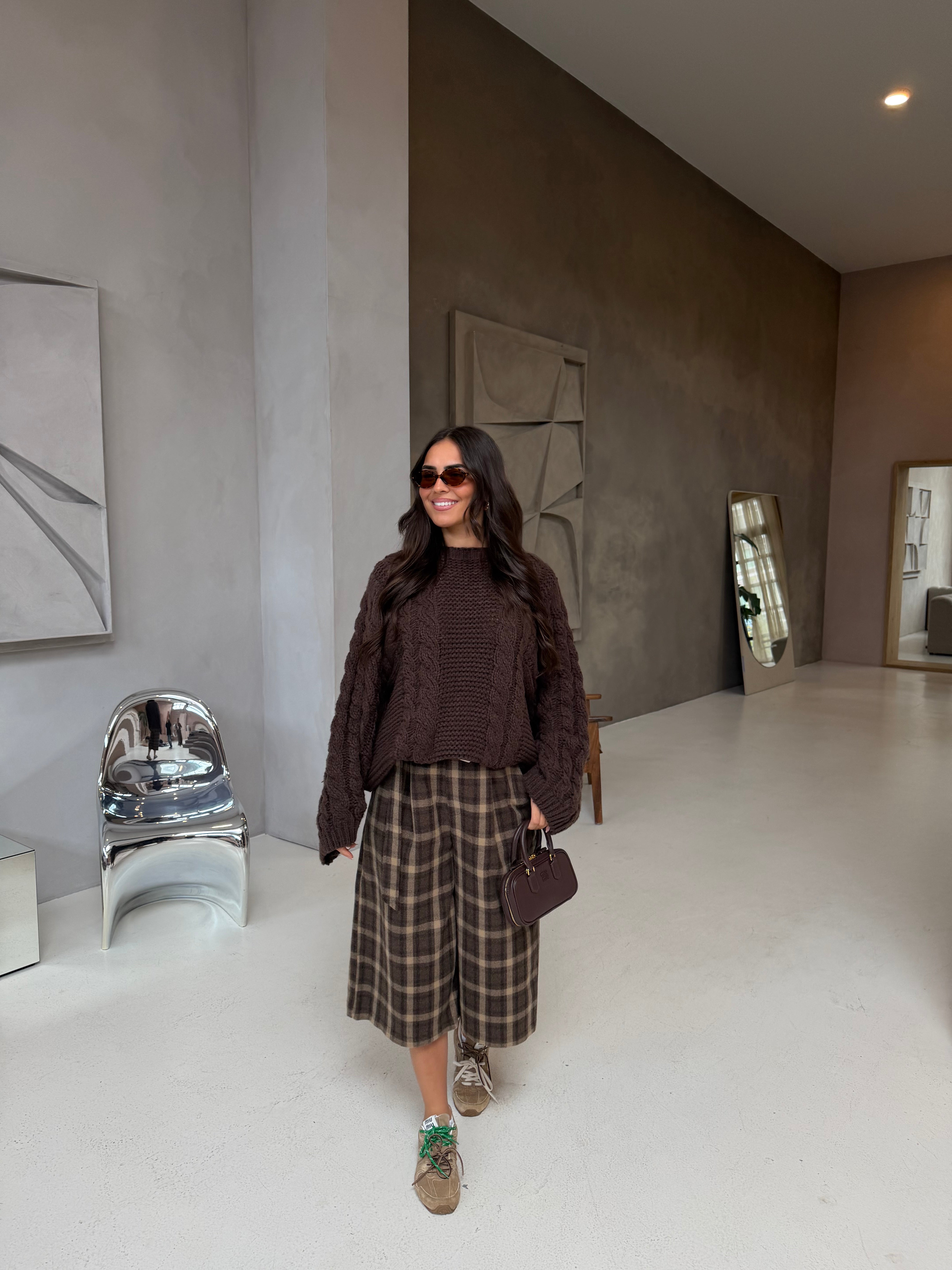 Bermuda carreaux marron  (MA8559)