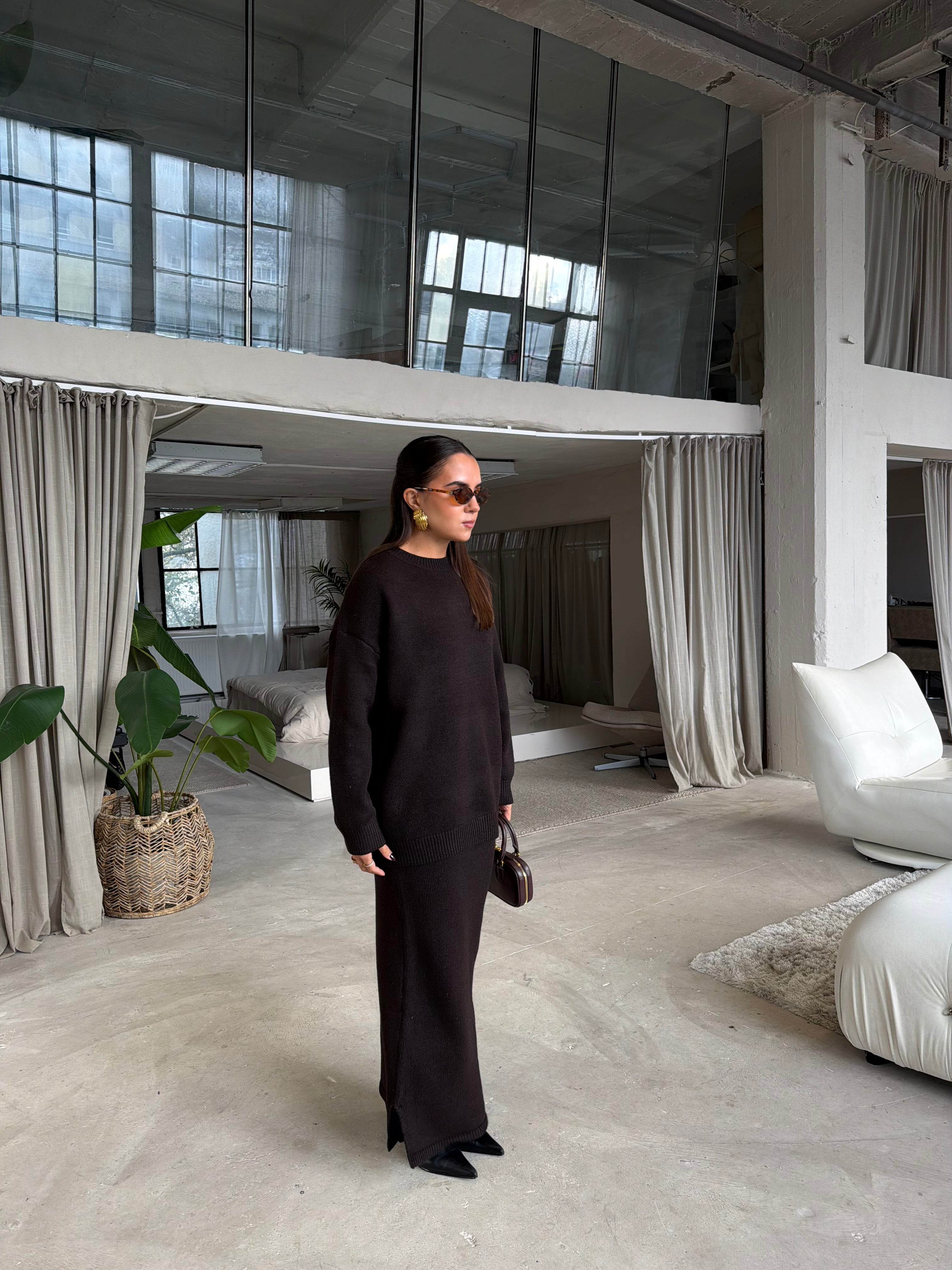 Ensemble pull jupe BELANA choco (1297)