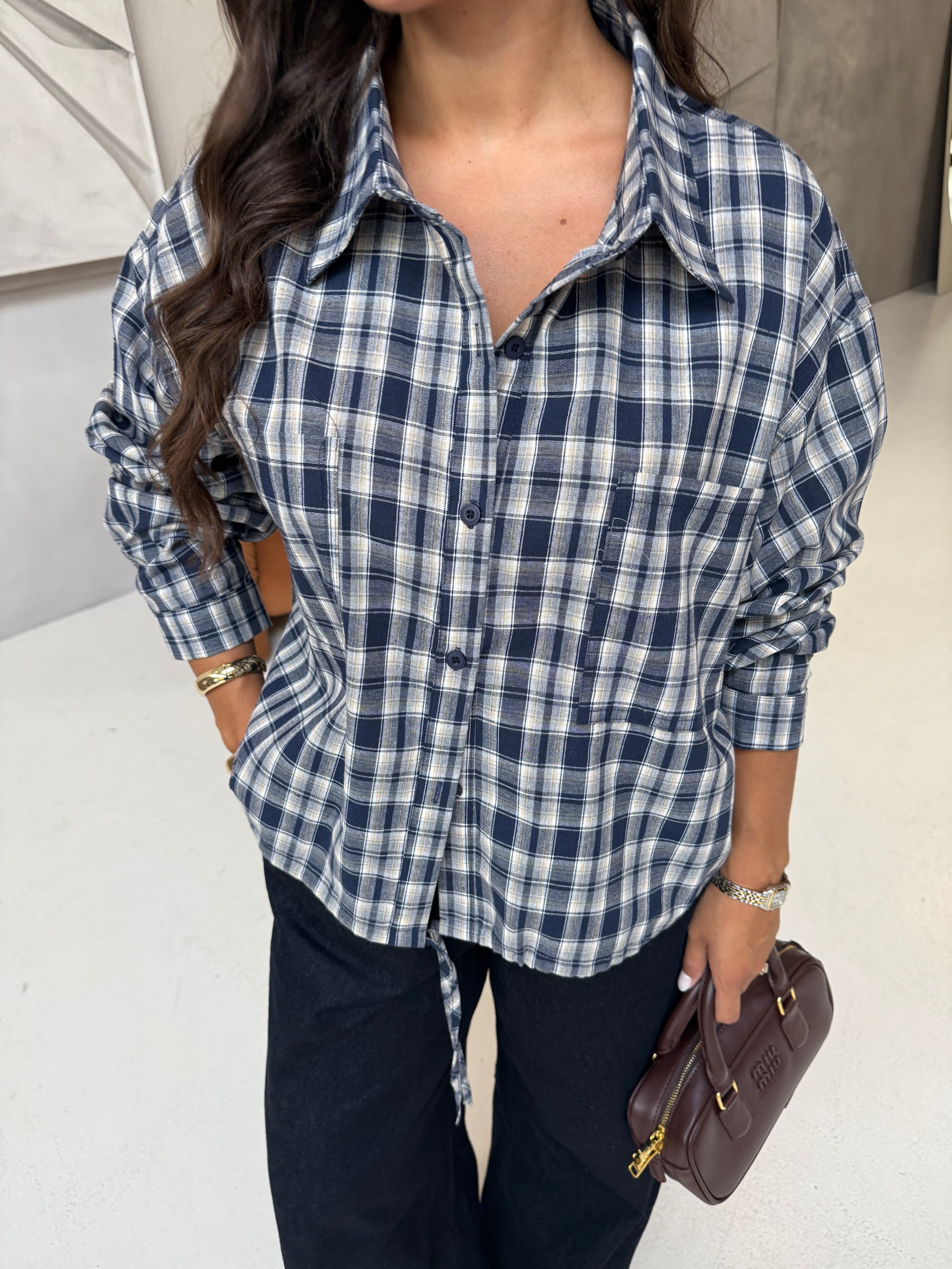 Chemise bleu à carreaux (51066A)