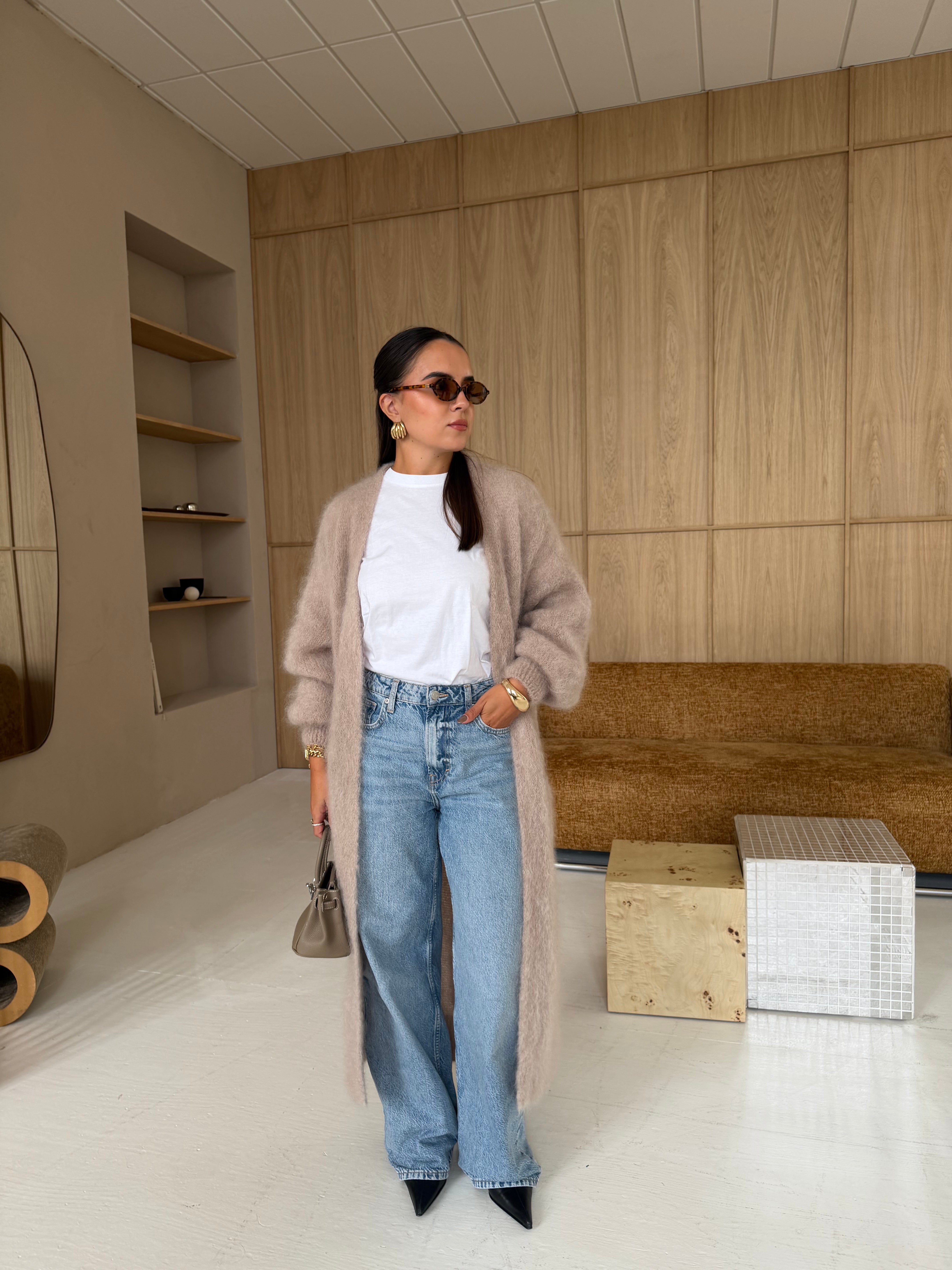 Gilet kid MOHAIR long beige  (22313)