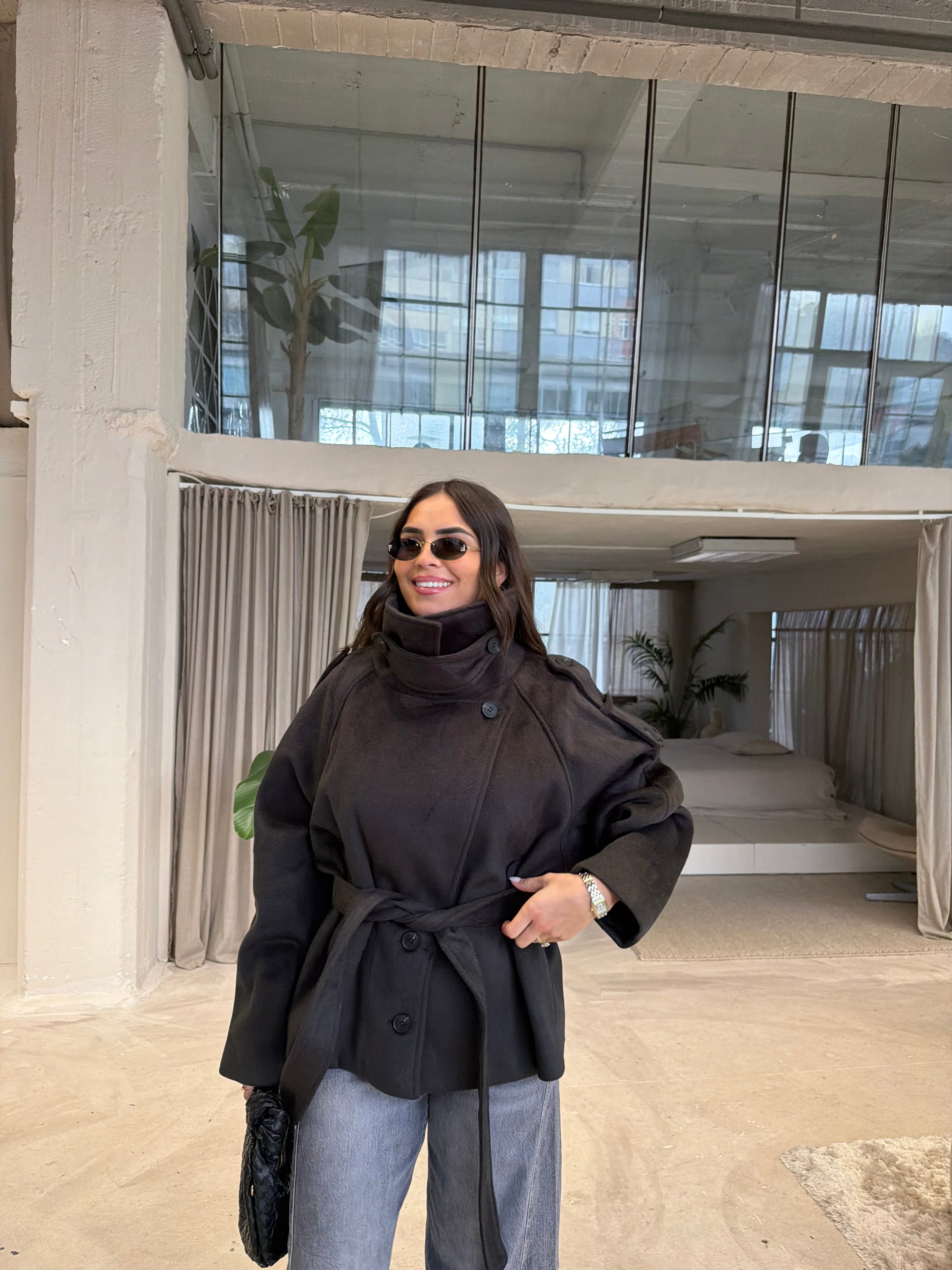 Manteau trench brown(W25212)