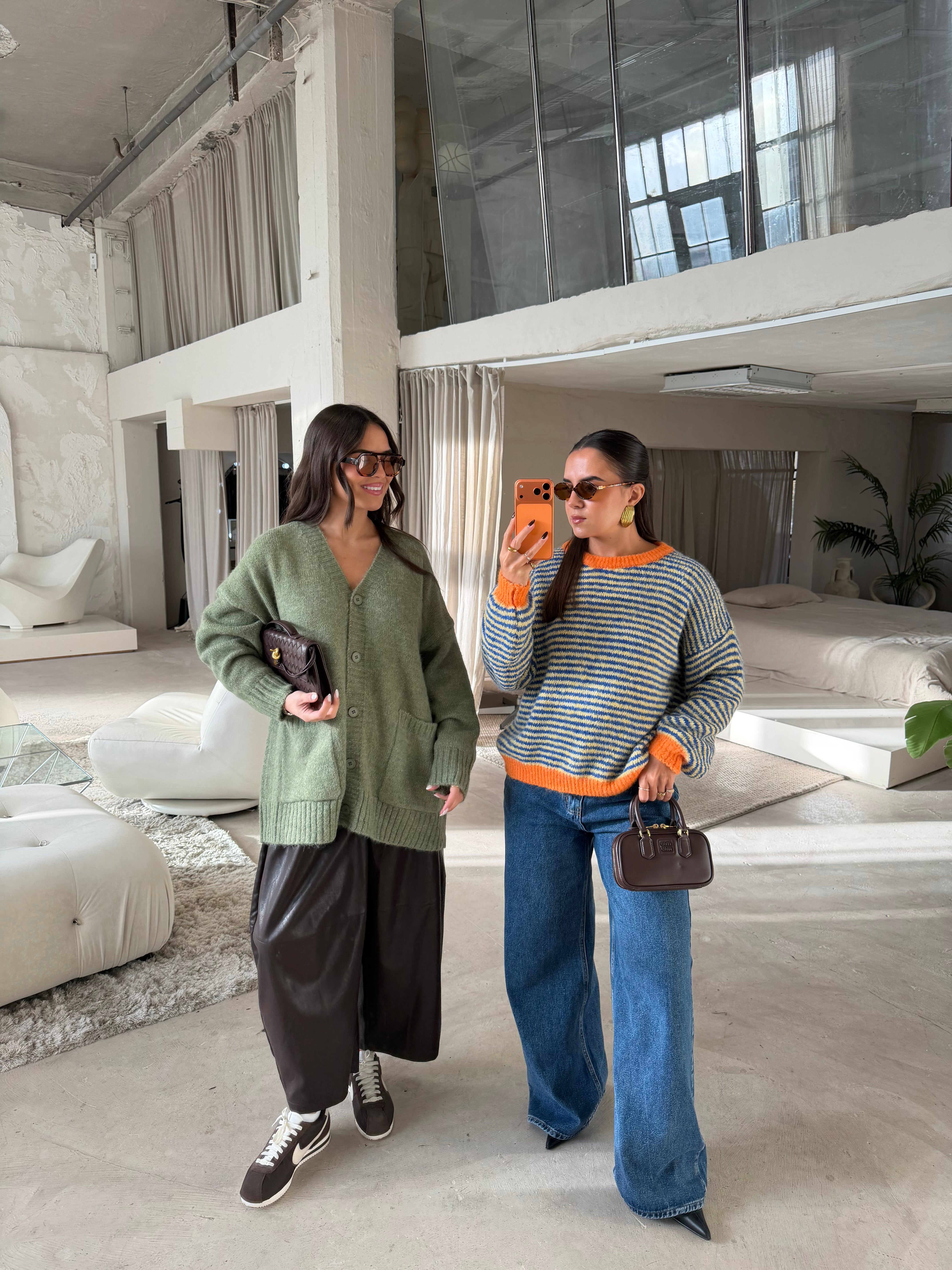 Pull VANIA orange bleu