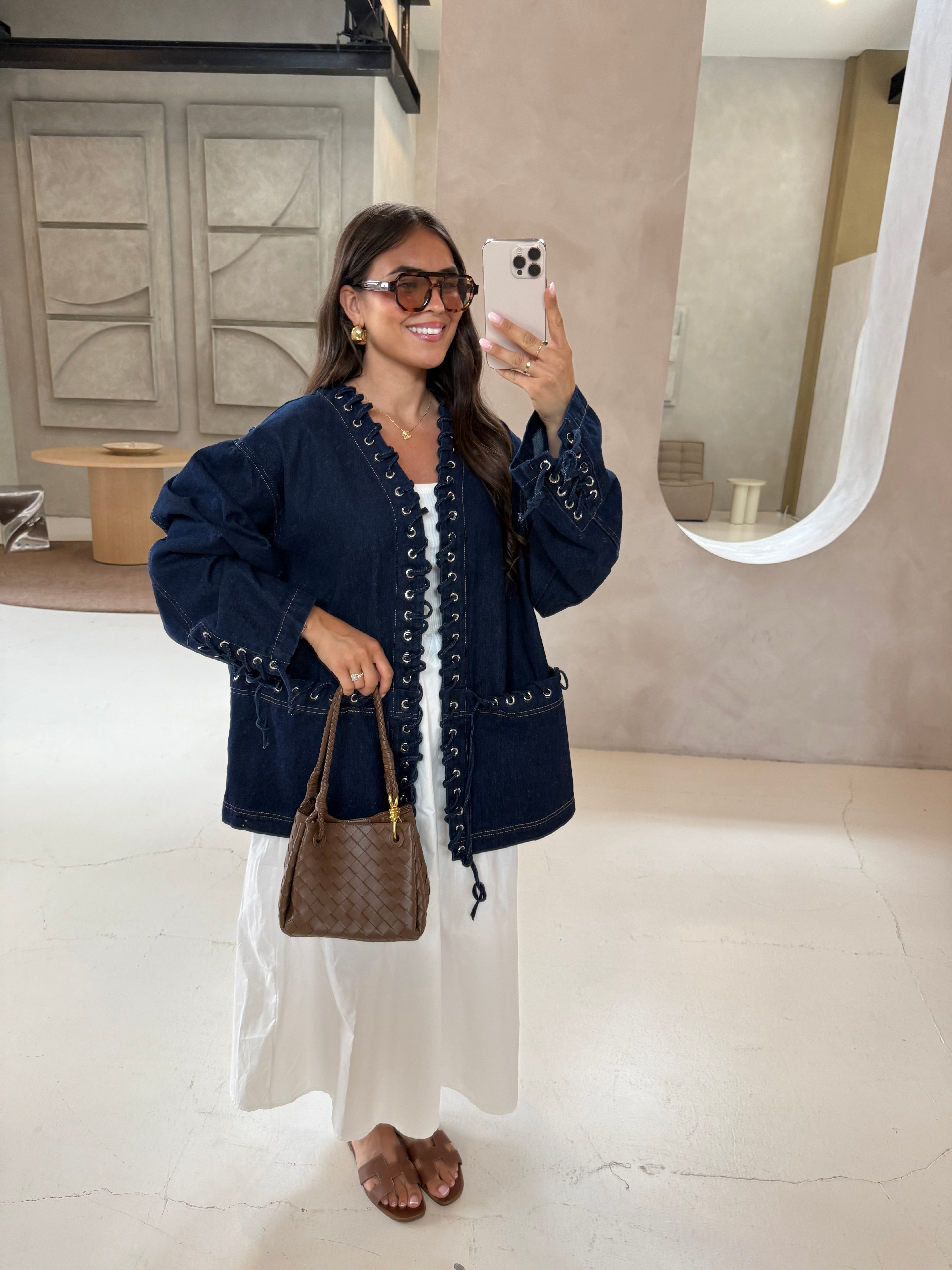 Veste en jean bleu brute (VJ10162) LA PETITE PARISIENNE