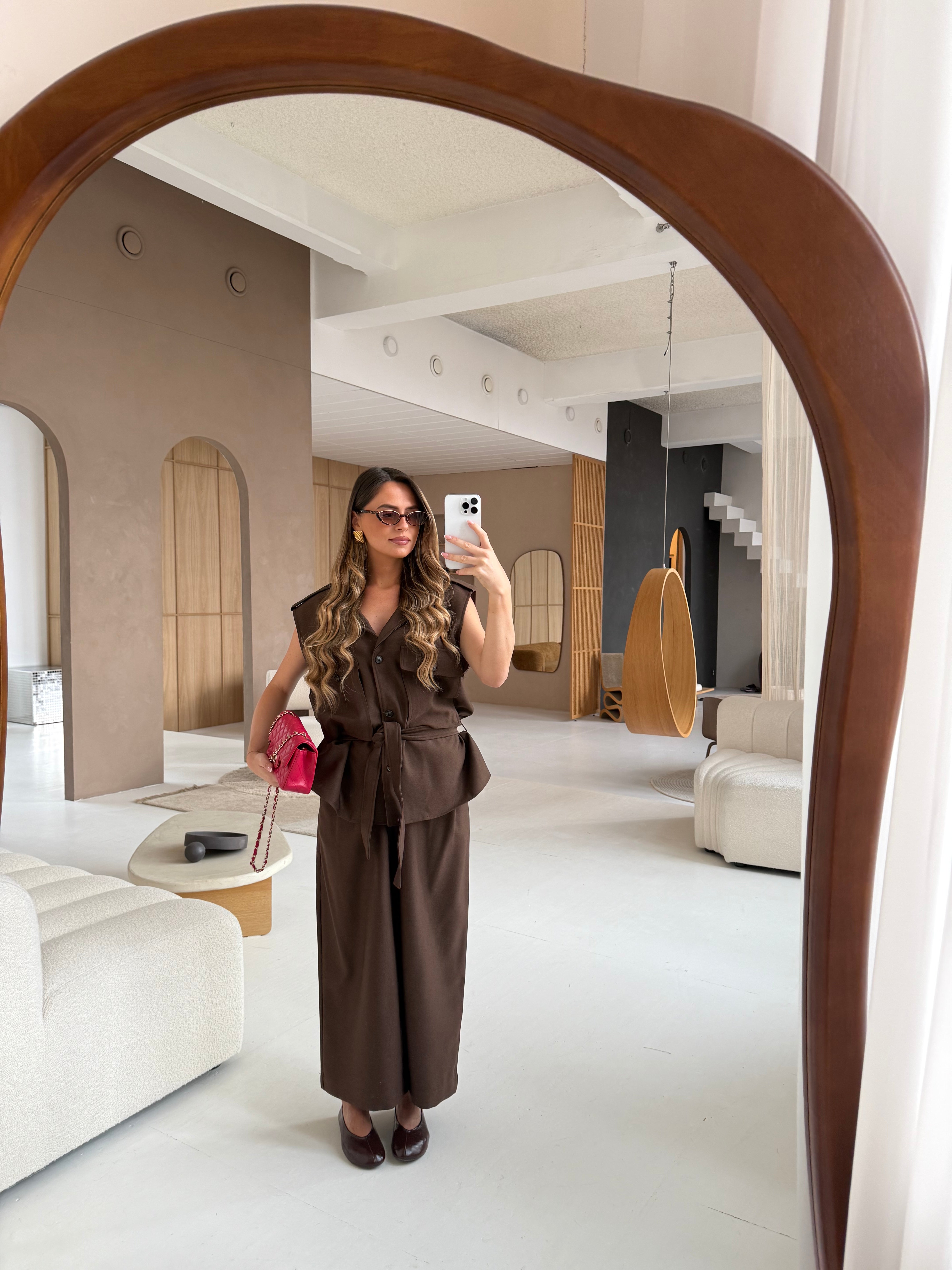 Veste sans manche MATHILDE marron (W25252)