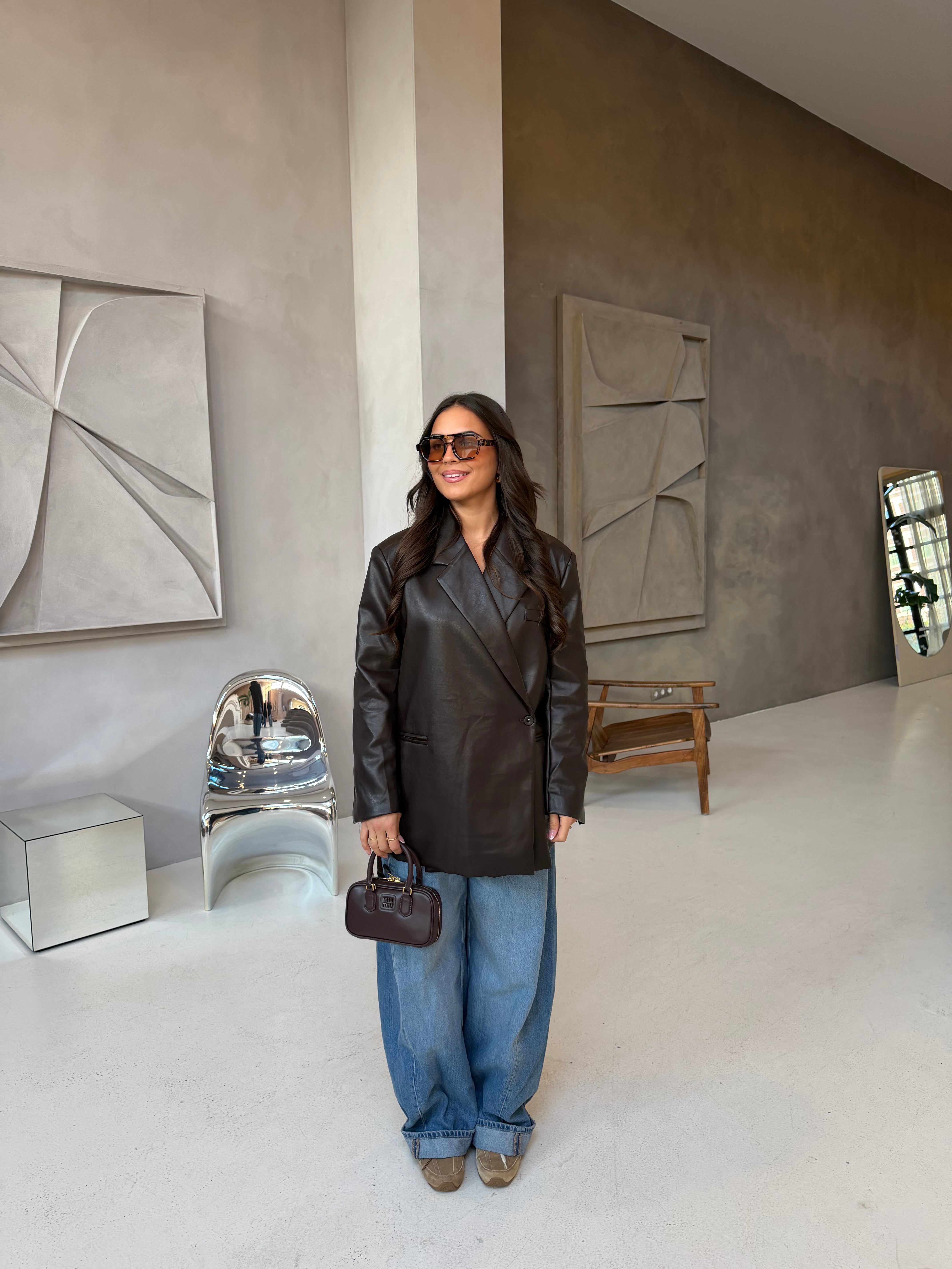 Blazer similicuir choco MONALISA