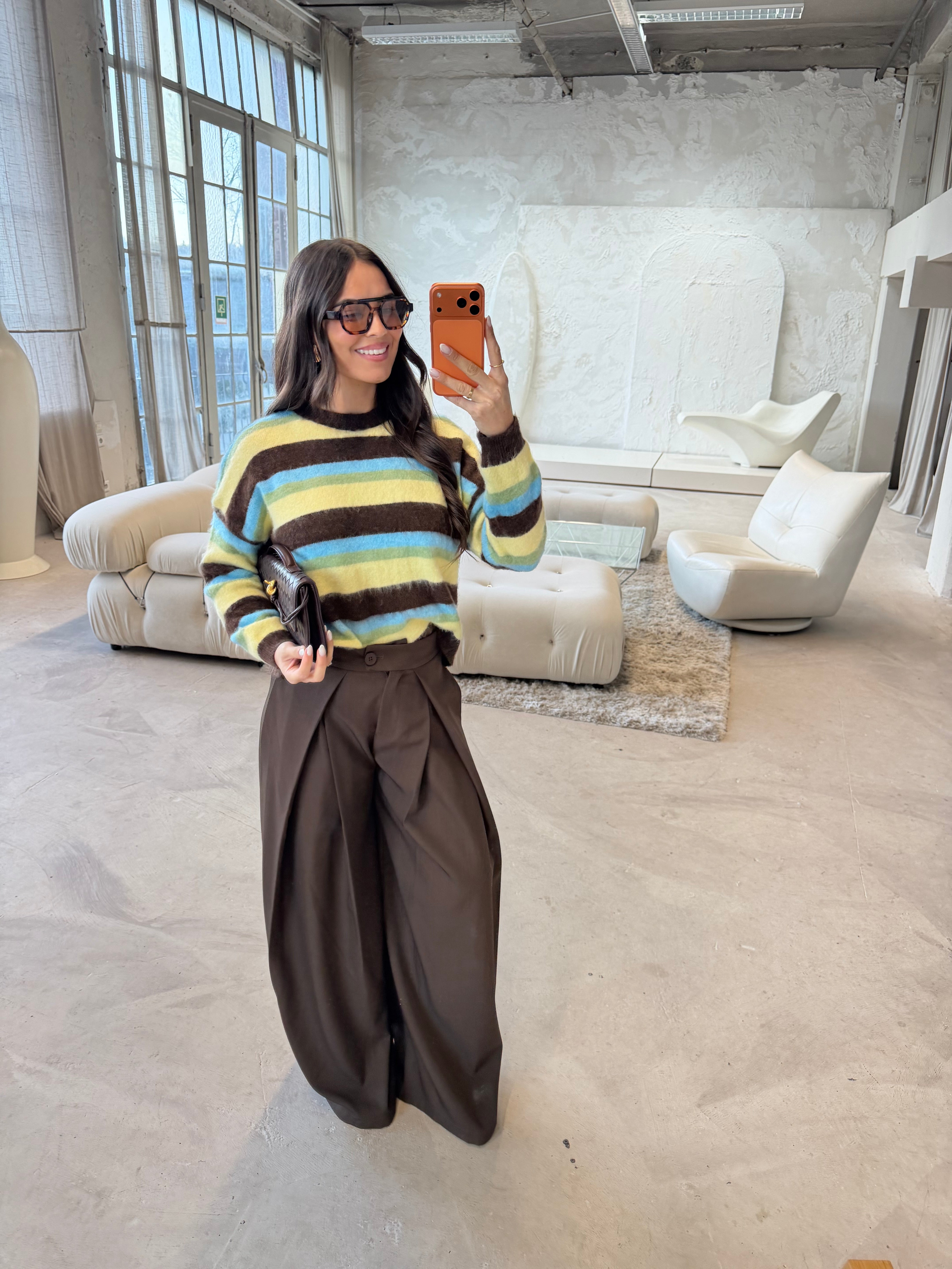 Pull COLORI jaune bleu