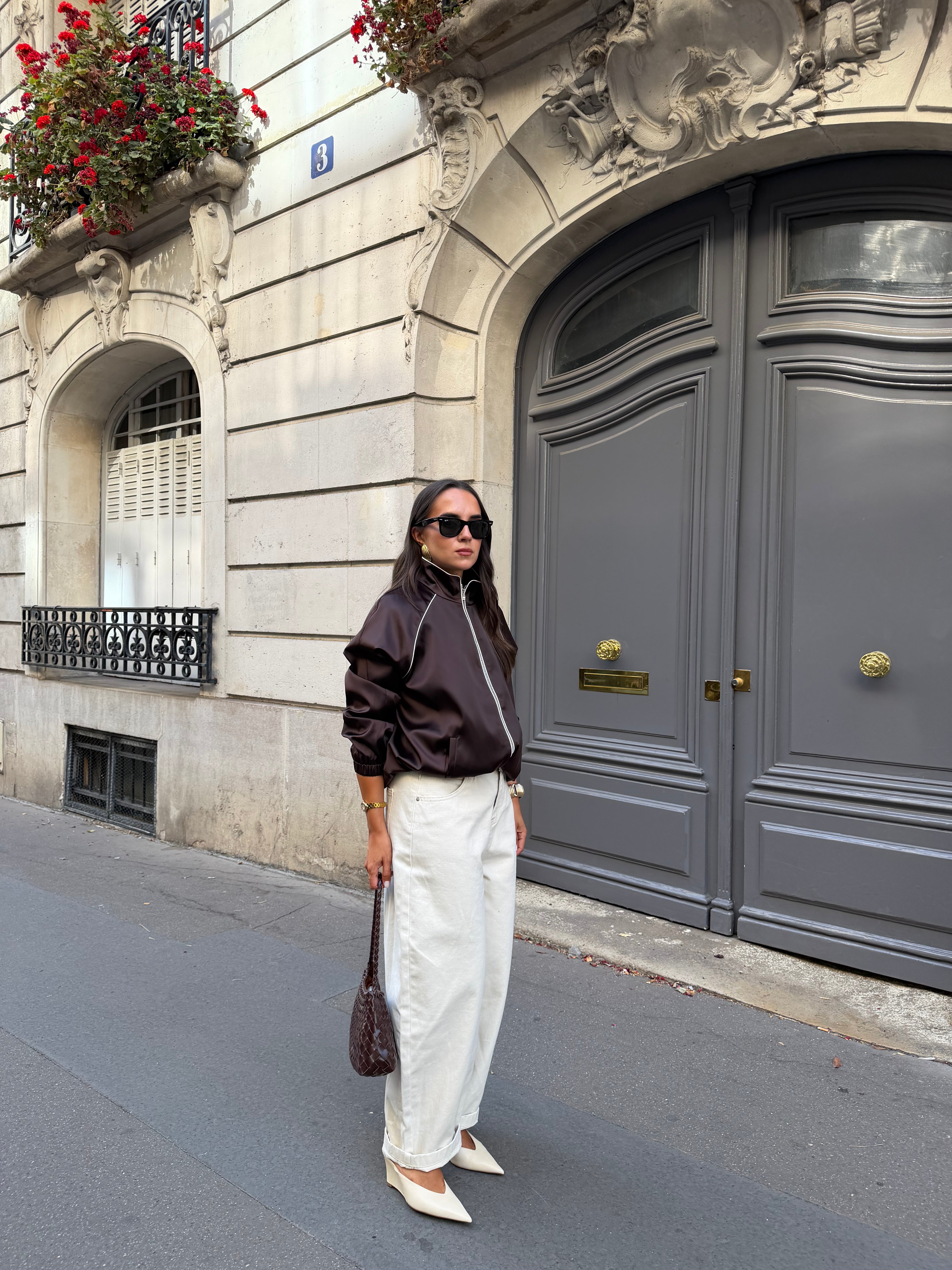 Veste satinée marron (MD916)
