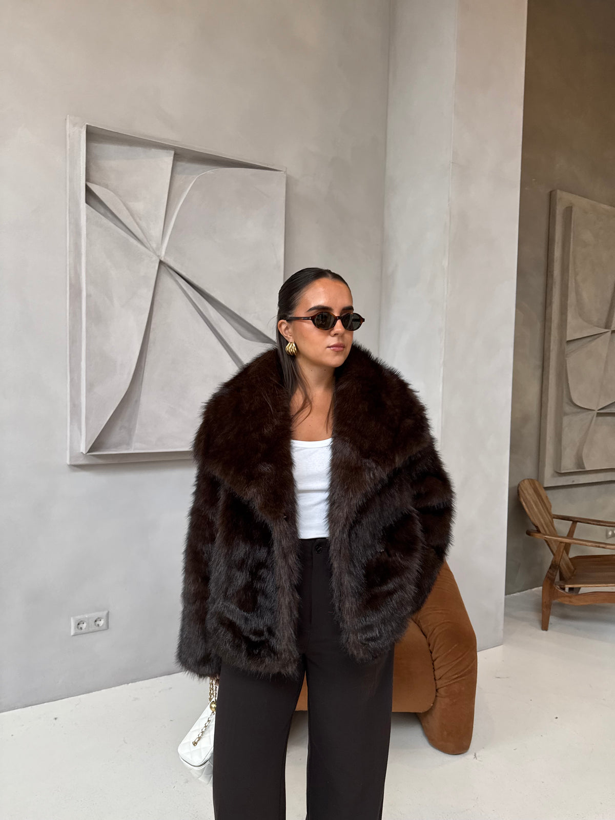 Fourrure vegan marron foncé (JZ3024)