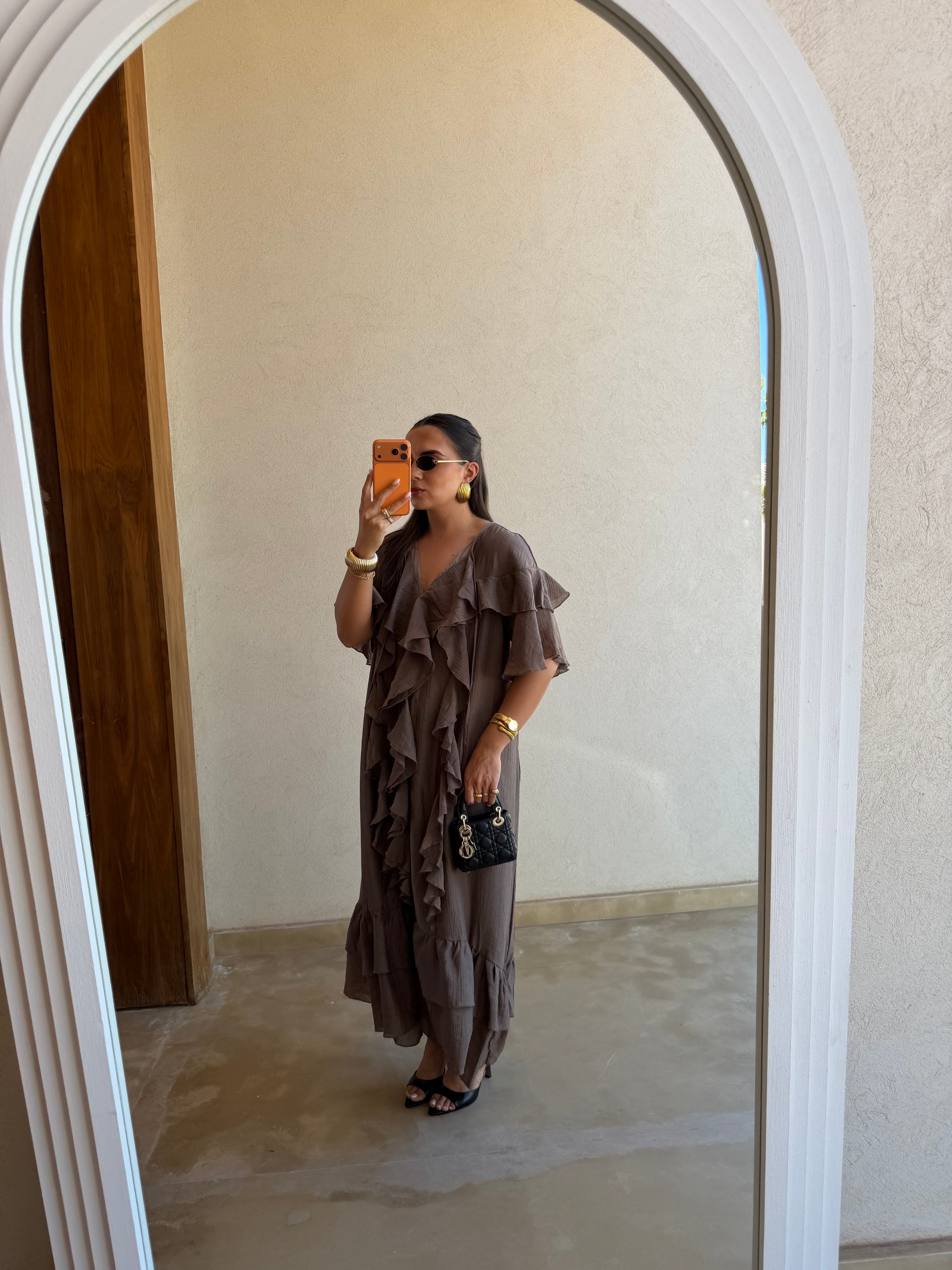 Robe VOLANA marron (JY5222)