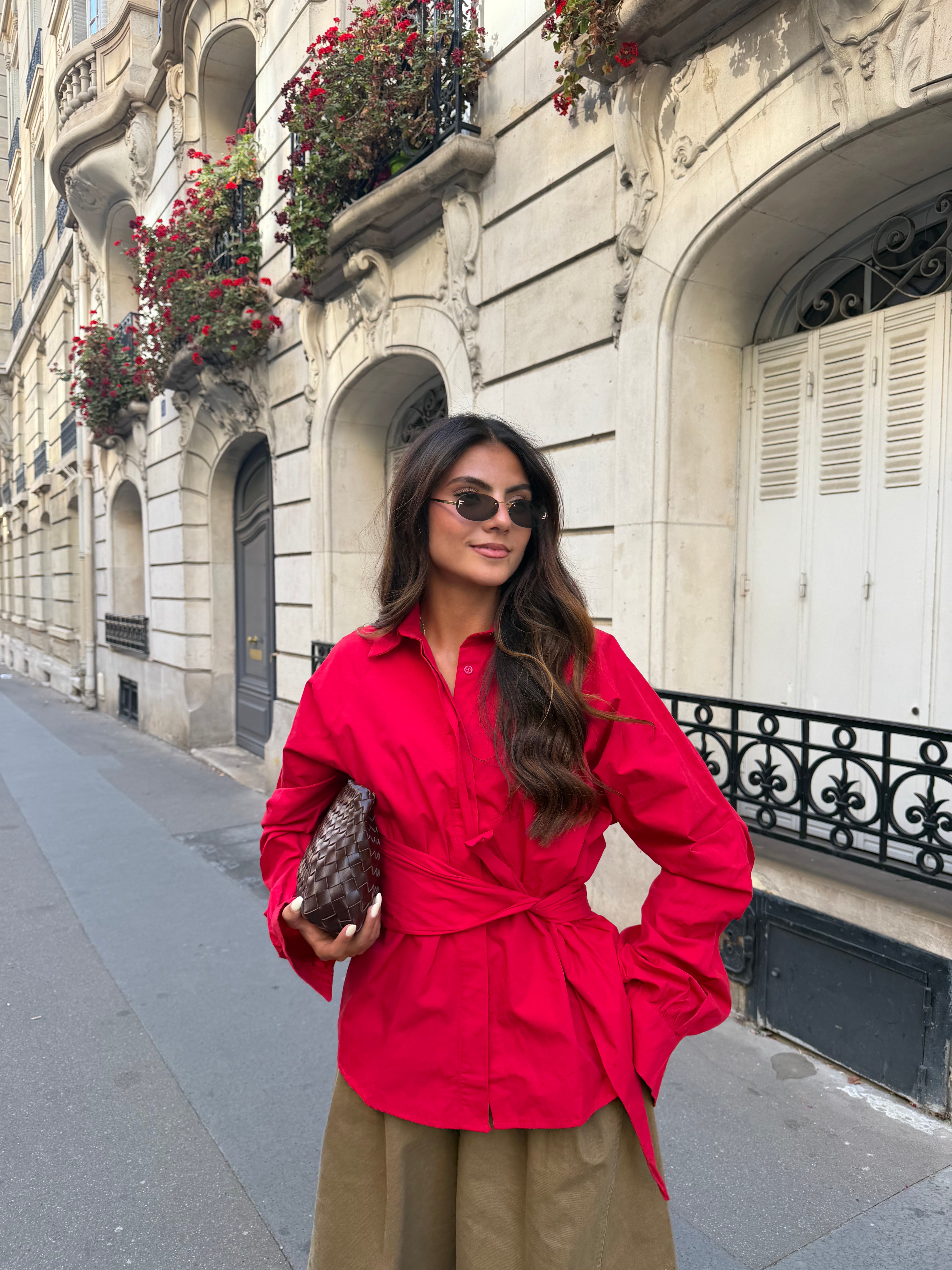 Chemise à nouer rouge (JYC078)